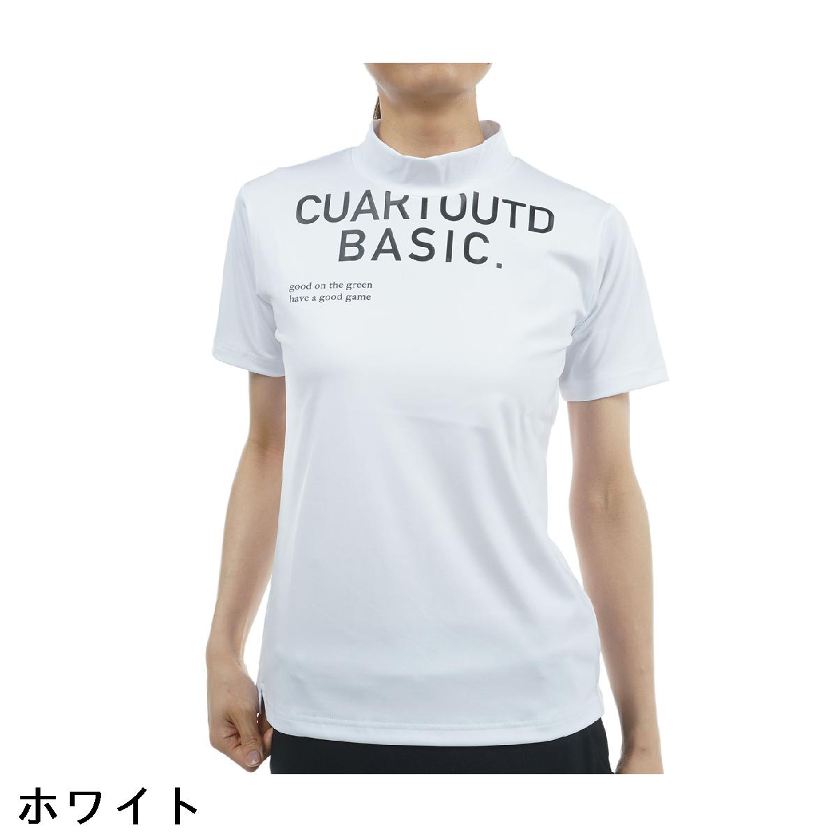 クアルトユナイテッド　CUARTO UNITED　ストレッチ 選べるカラー 接触冷感モックネック半袖シャツ　レディス