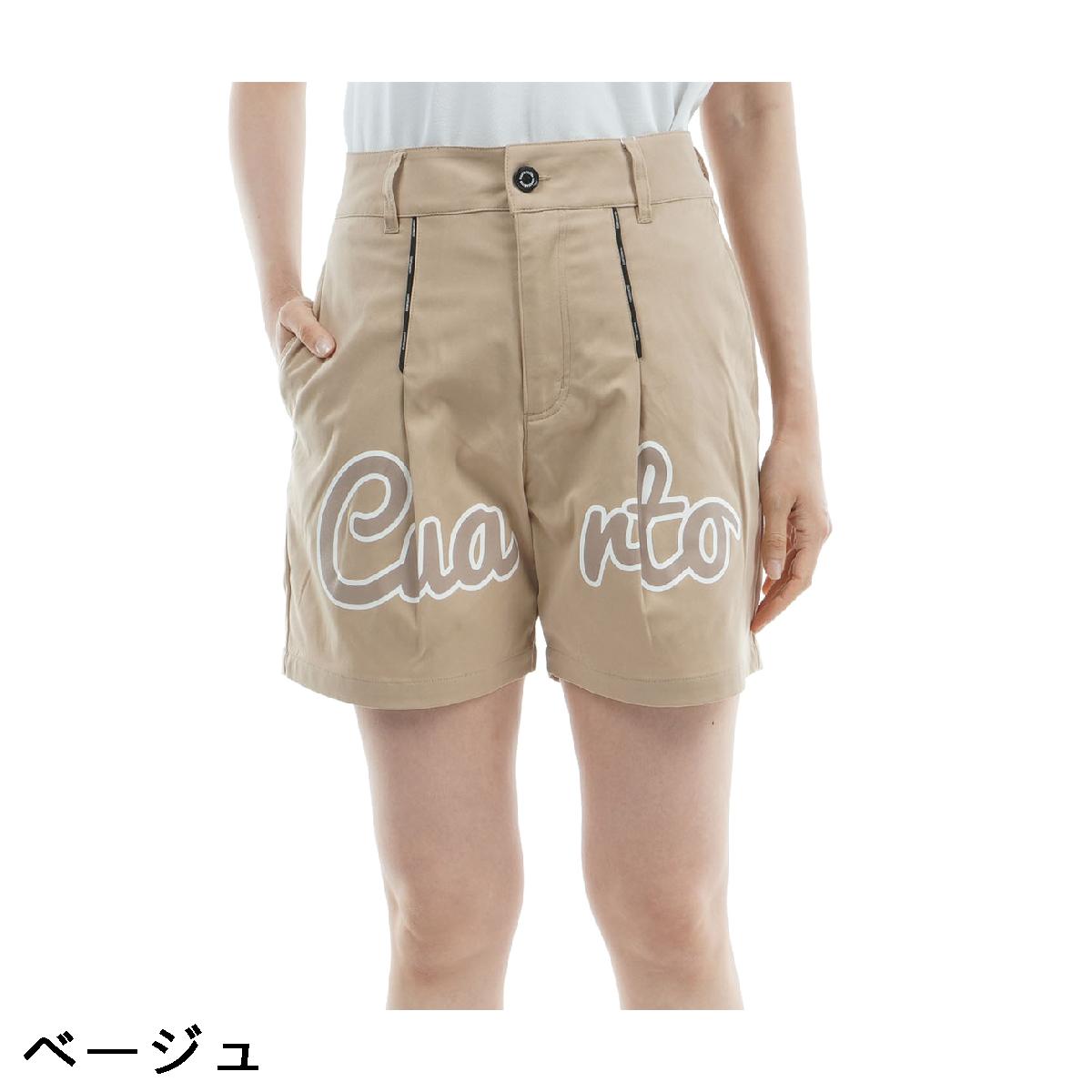 クアルトユナイテッド　CUARTO UNITED　フロントロゴ タック入りショートパンツ　レディス