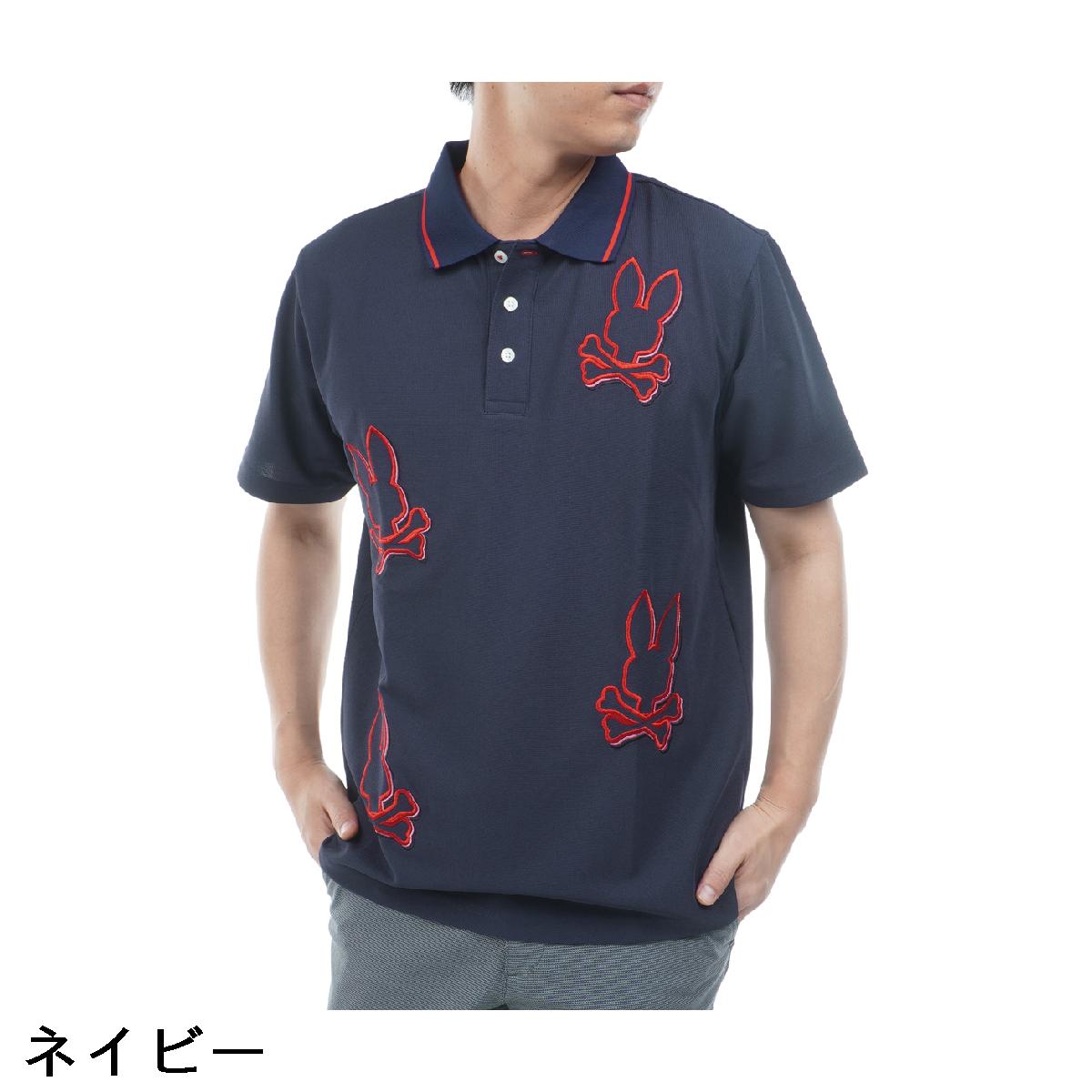 サイコバニー　PSYCHO BUNNY　GOLF ビッグバニーロゴ エンブロイダリー 半袖ポロシャツ