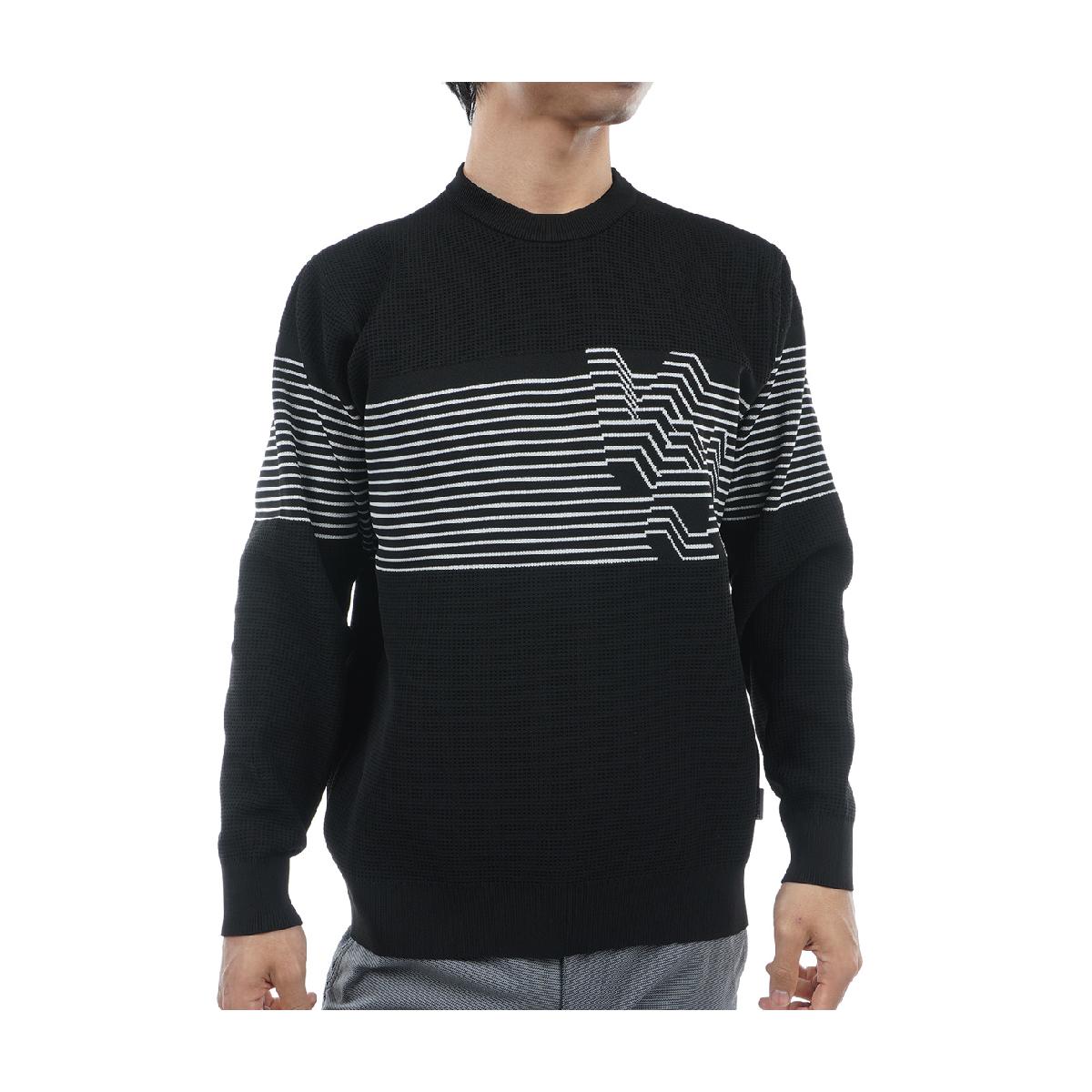 ビバハート　VIVA HEART　ワッフルボーダー クルーネックセーター