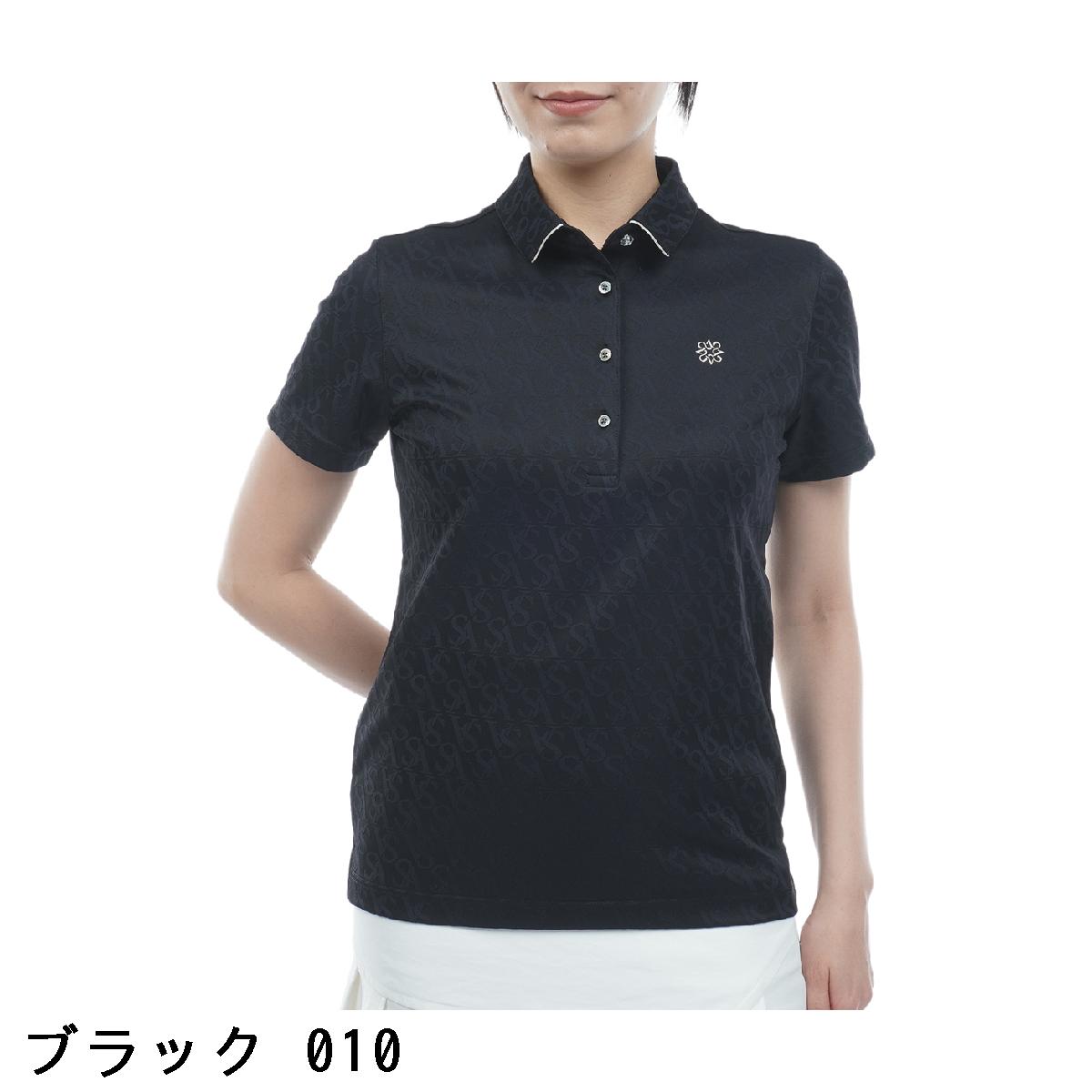 セント・アンドリュース　St ANDREWS　SAロゴジャカード半袖ポロシャツ　レディス