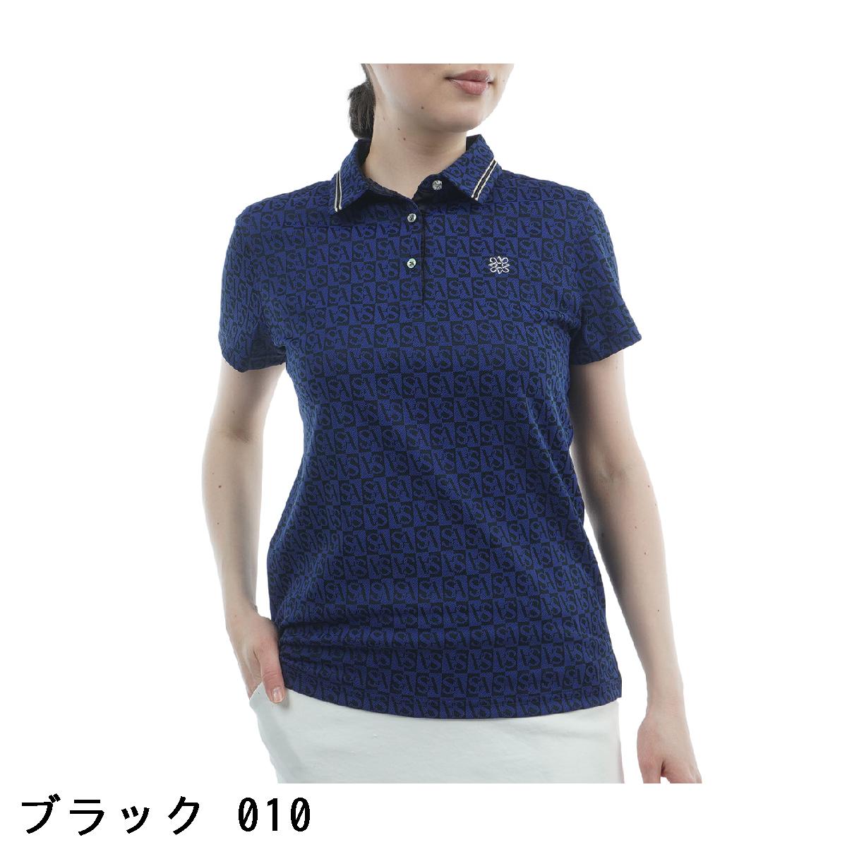 セント・アンドリュース　St ANDREWS　SAスクエアジャカード半袖ポロシャツ　レディス
