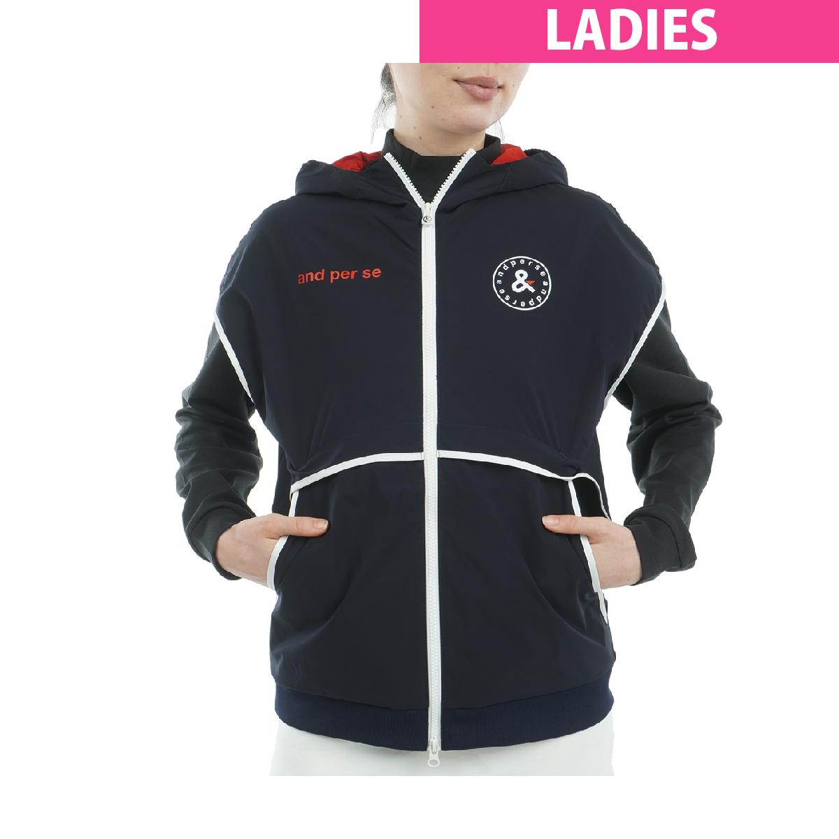 アンパスィ　and per se　ストレッチ エアジャスターフルジップフーディーベスト　レディス
