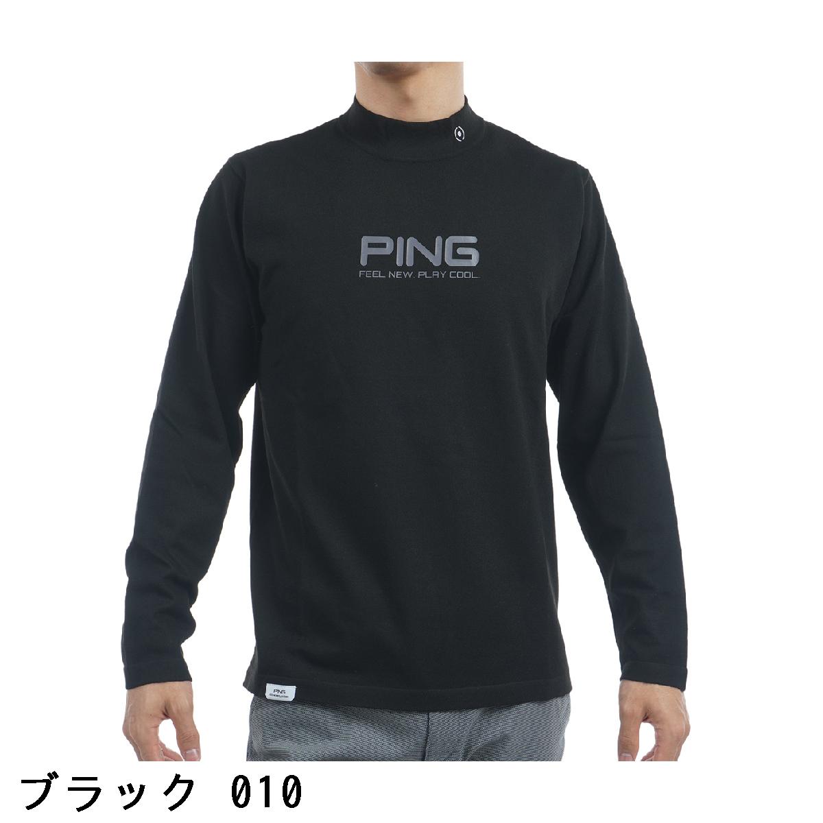 ピン　PING　ロゴプリント長袖ハイネックセーター