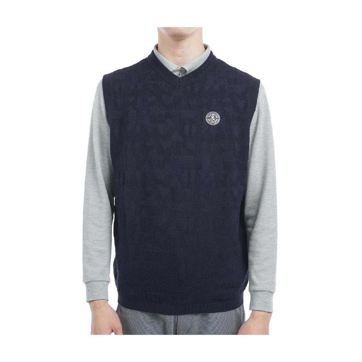 アンパスィ　and per se　ストレッチ ウールミックスジャカードニットベスト