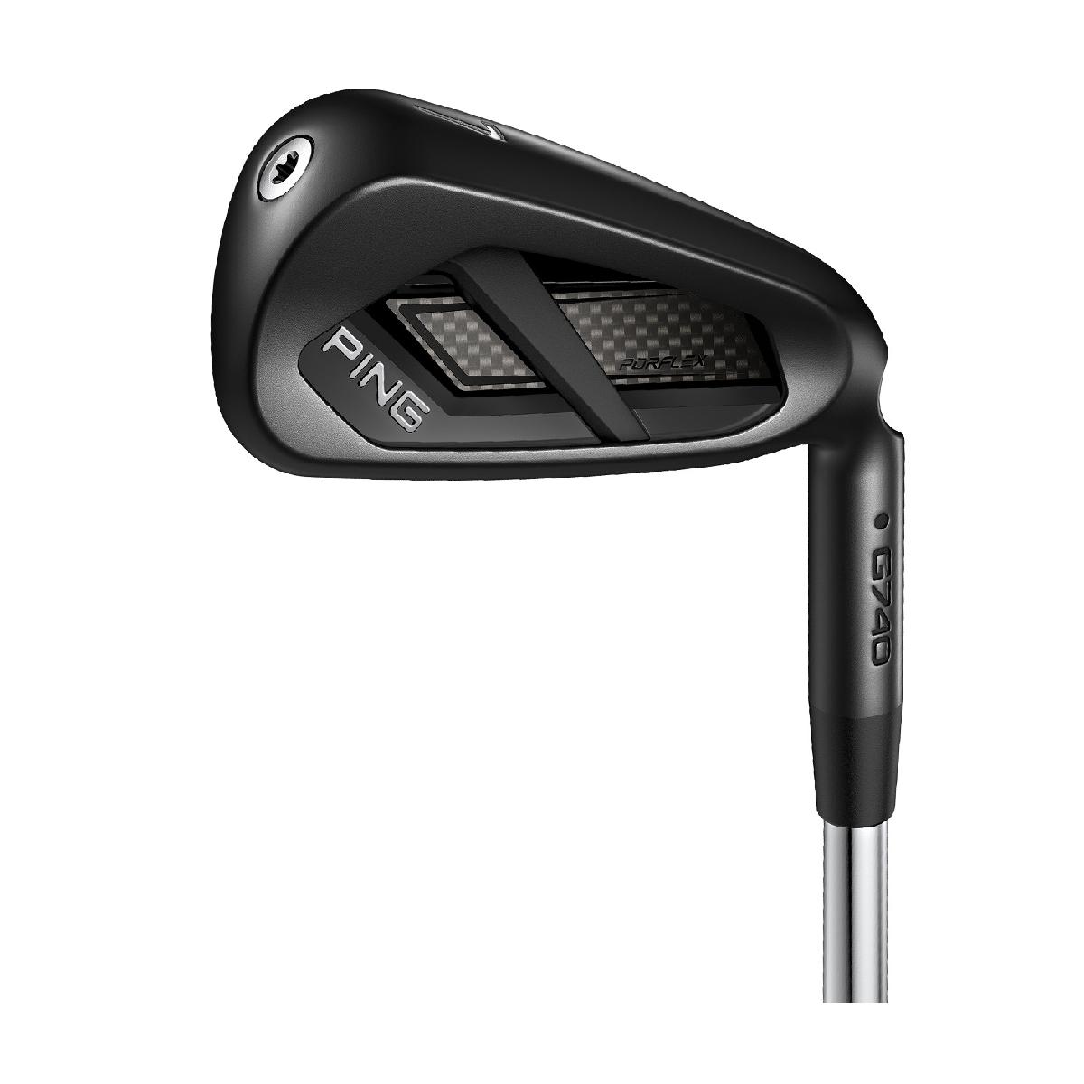 G740 アイアン(5本セット) N.S.PRO MODUS3 TOUR 105／115／120ピン / G740商品の特徴見た目だけじゃない。この完成度、反則級。ブラックヘッドの洗練されたシャープな見た目と、ミスに強く結果が出せる機能性を備えたアイアン。前作よりもワイドソールになったことでより低重心になり、高MOIと高弾道を実現。またソールの前後左右が適度に湾曲した「デュアル・キャンバーソール」で抜けの良さも実現し、ラフや傾斜などの悪いライでも打ちやすい構造に。さらに「VFTフェース」によって芯を外しても飛距離が出せるようになり、見た目と機能性の両方を追求するゴルファーにピッタリのアイアンです。シャフトN.S.PRO MODUS3 TOUR 120セット内容5本セット(#7-#9、PW、UW)ヘッド素材17-4ステンレススチールヘッド製法鋳造仕上げ・メッキブラックPVD仕上げ左右右用グリップGP360 LITE TOUR VELVET ROUND AQUA(バックライン無し／45g)対象メンズ製造国組立：日本(カスタム・一部修理等・組立：アメリカ)#7#8#9PWUWロフト(°)2832364045ライ角(°)6363.864.56565長さ(インチ)3736.53635.535.5クラブ重量(g)(105／115／120)408／419／416415／426／422423／434／431434／446／442434／446／442バランス(105／115・120)D1／D2D1／D2D1.5／D2.5D3／D4D3／D4バウンス角(°)91010.51112pinggiron pingcampaign