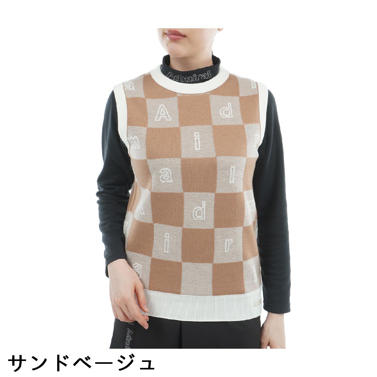 アドミラル　Admiral　モノグラムジャカード ライトクルーニットベスト　レディス