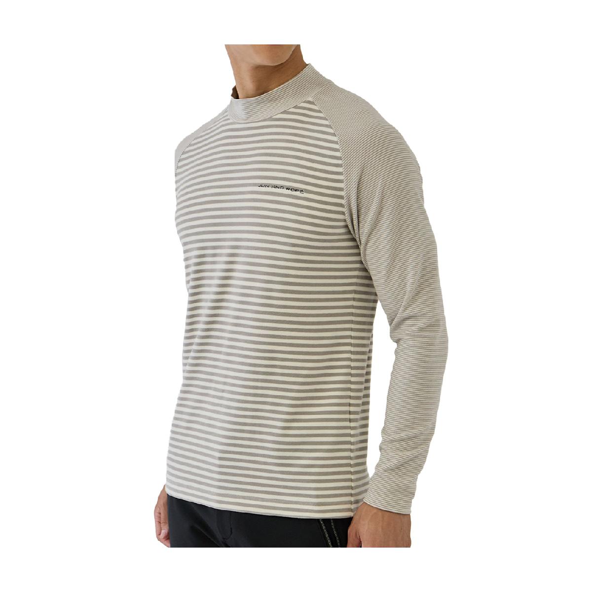 ジュン アンド ロペ　JUN & ROPE　ボーダーミックスハイネック長袖シャツ