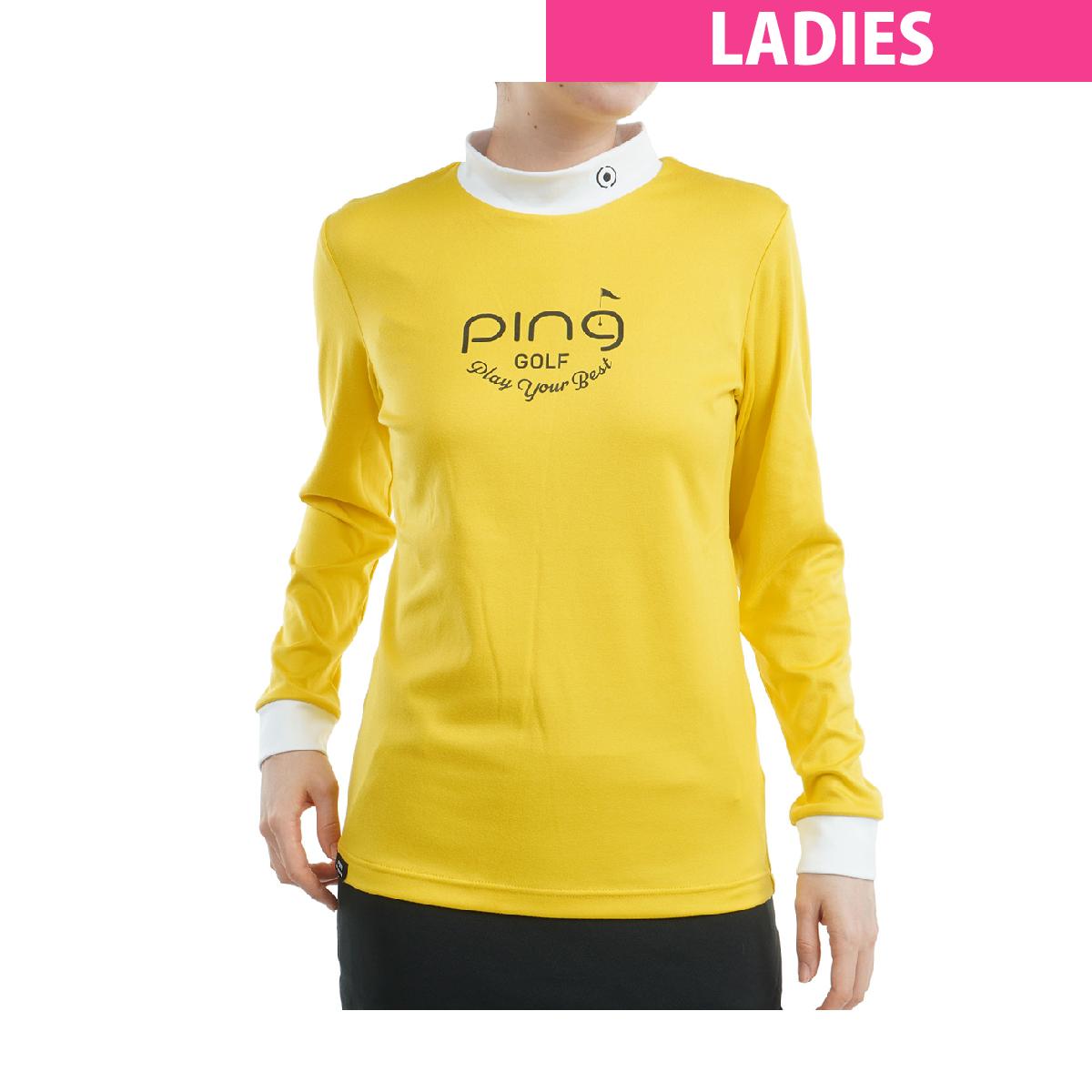 ピン　PING　起毛スムース長袖ハイネックシャツ　レディス