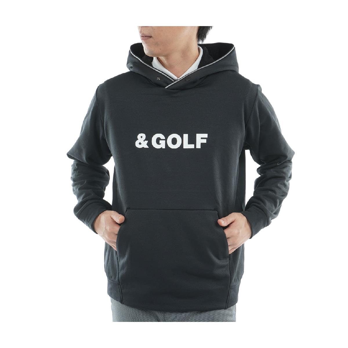 アンパスィ　and per se & GOLF　ストレッチ バックグリッドフリース 裏起毛 プルパーカー