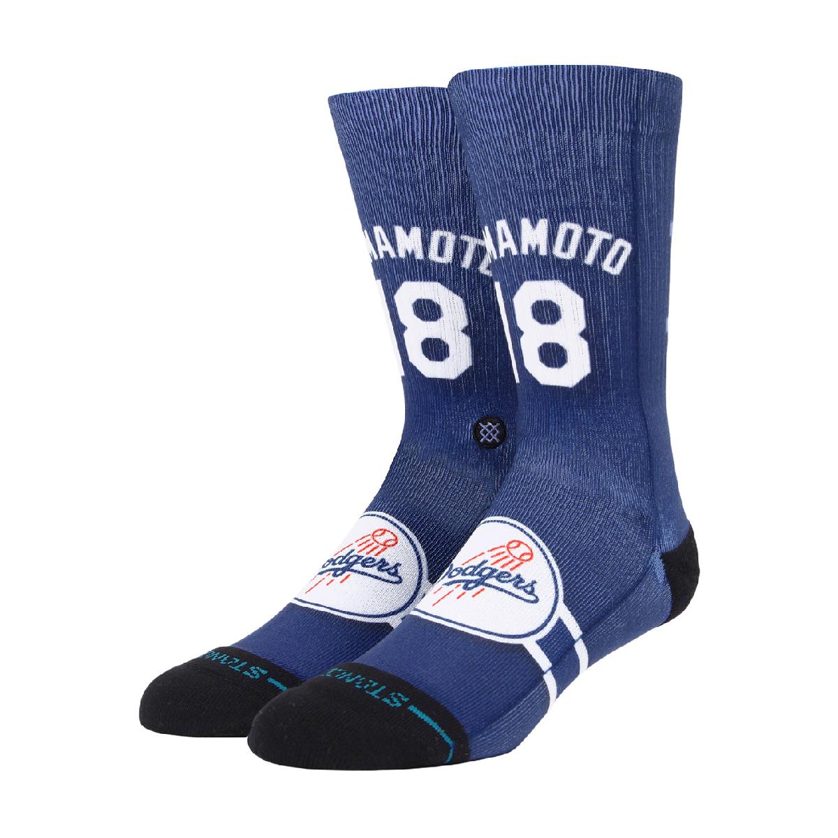 JERSEY YAMAMOTO クルーソックススタンス / STANCE商品の特徴●ドジャース山本由伸コラボモデル●スタイル：クルー●素材：ポリブレンドオリックス・バッファロー時代には3年連続沢村賞を受賞し、2024年メジャー挑戦を表明。投手史上最高額となる12年3億2500万ドルでドジャースと契約した山本由伸とのコラボレーションモデル。肌触りの良い滑らかな素材と深いヒールポケットが足のラインに心地よくフィットし、踵とつま先部分に施された強化加工が優れた耐久性を実現。スタンスならではの極上のフィット感と遊び心あふれるデザインでコーディネートにインパクトをプラスします。素材ポリエステル、コットン、ナイロン、ポリウレタンサイズバリエーションL(25.5-29cm)対象メンズ製造国中国シーズン2025年モデルbaseball gwbargainone gwbargainmallone gwbargaina secret