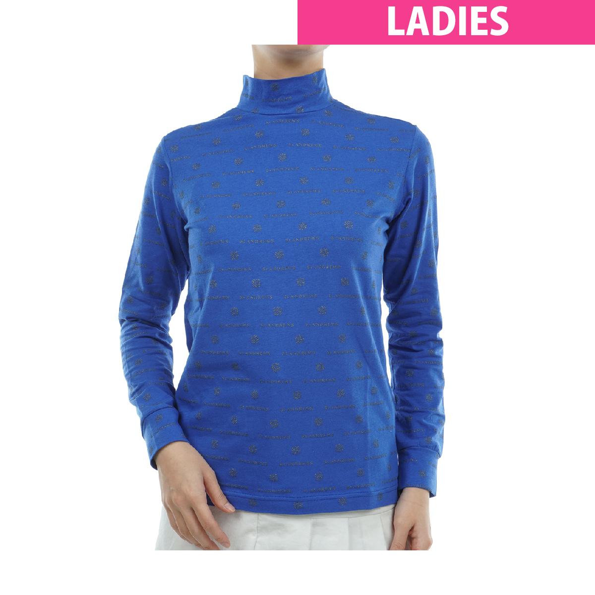 セント・アンドリュース　St ANDREWS　ベア天竺ケルトロゴプリント ハイネック長袖シャツ　レディス