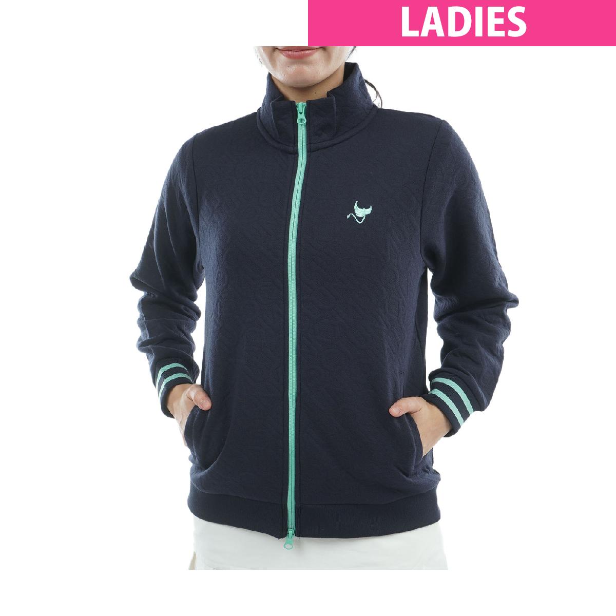 クランク　Clunk　ストレッチ ロゴキルトジャカードブルゾン　レディス