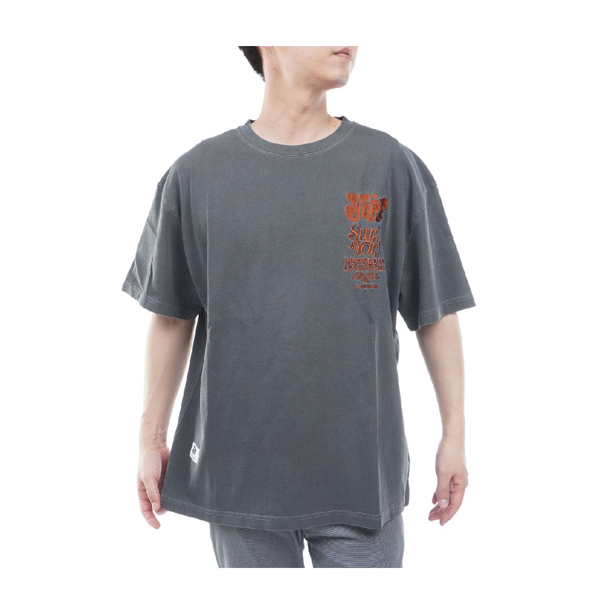 ヨルフ　YORF　度詰め天竺ピグメント胸刺繍 半袖Tシャツ