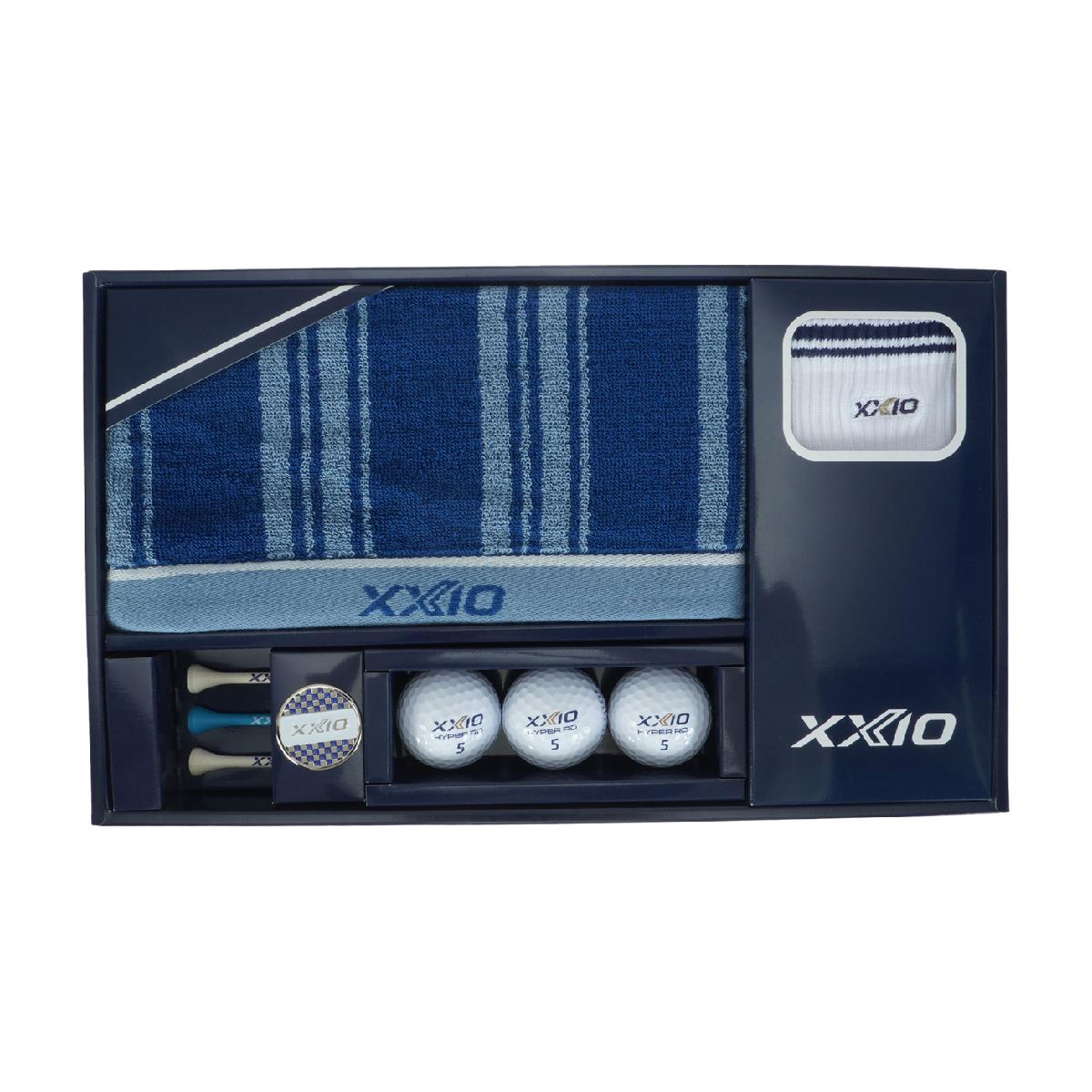 HRD ボール入りギフトダンロップ / XXIO商品の特徴贈答用に最適なXXIO HYPER RDボール入りギフトセット。ボール×3、タオル×1、ソックス×1、マーカー×1、ウッドティー×3(ホワイト×2、ブルー×1)セット内容ボール×3、タオル×1、ソックス×1、マーカー×1、ウッドティー×3(ホワイト×2、ブルー×1)サイズバリエーション【パッケージ】21.7×35.7×4.5cm【タオル】約34×36cm【ソックス】25-27cm【マーカー】直径約3.3cm【ウッドティー】約7cm素材【タオル】綿【ソックス】ポリエステル、綿【マーカー】亜鉛合金【ウッドティー】白樺製造国【ボール】日本【タオル・ソックス・マーカー・ウッドティー】中国シーズン2025年モデル25fwacc