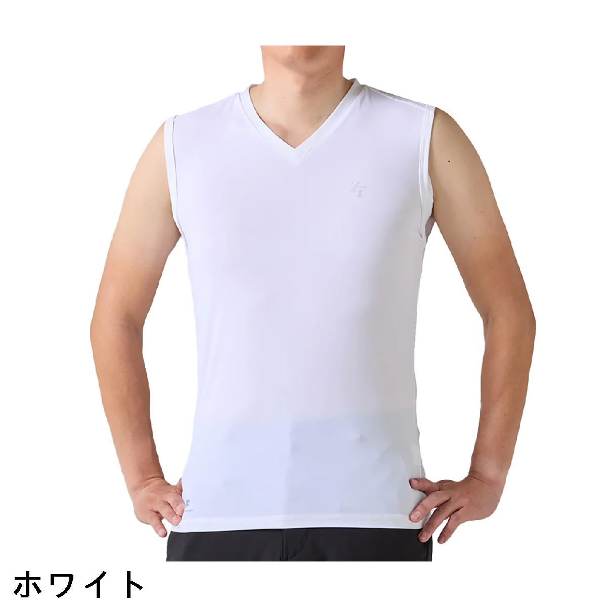 ゼロフィット　ZEROFIT　ストレッチ アイスメッシュ ノースリーブVネックアンダー...