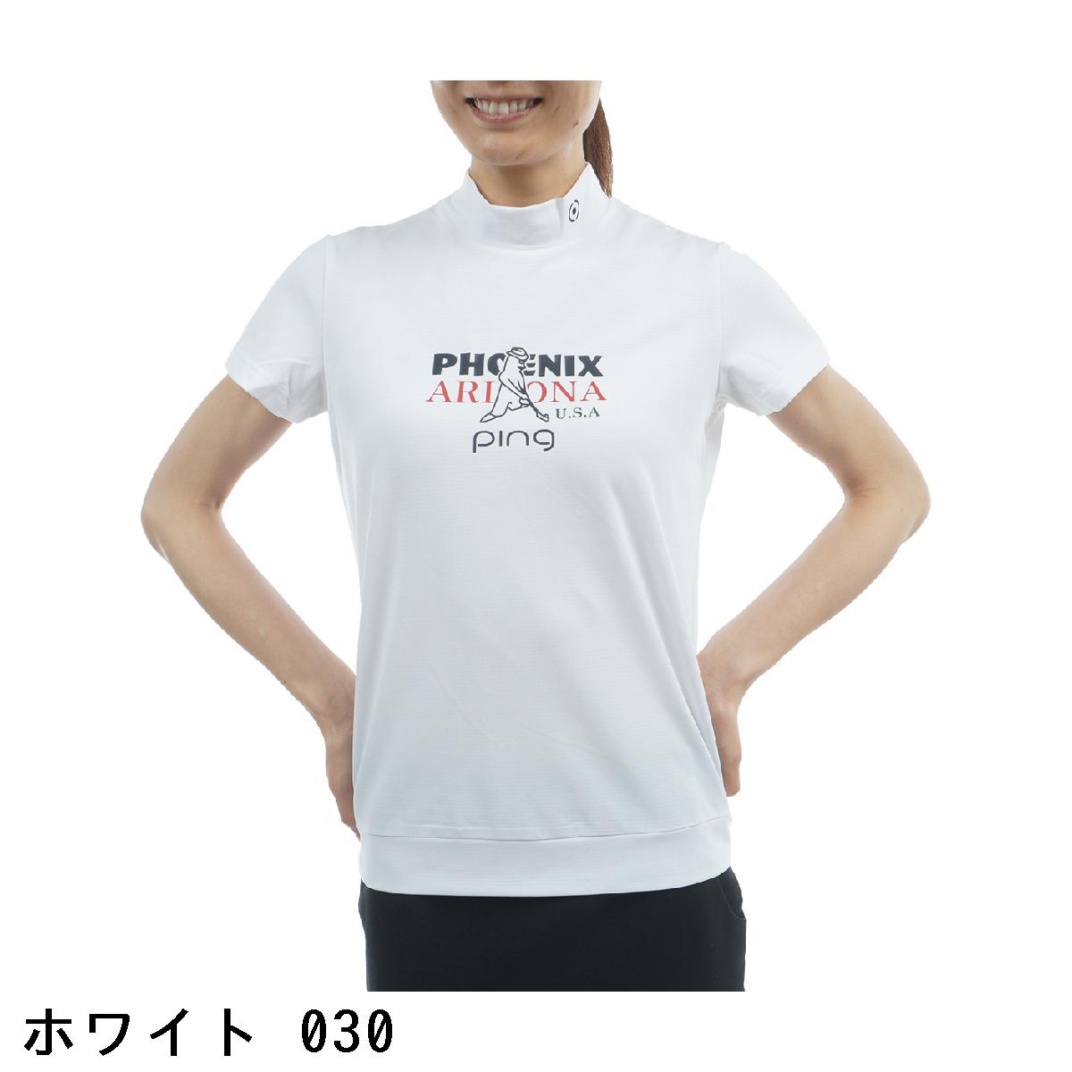 ピン　PING　Mr.PINGプリント ハイネック半袖シャツ　レディス