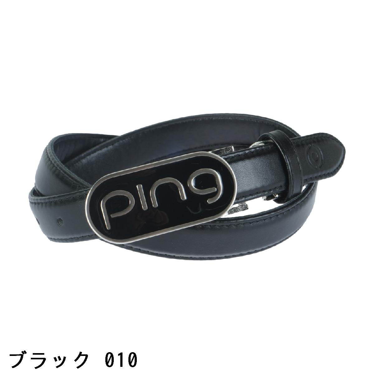 ピン　PING　ロゴバックル細ベルト　レディス
