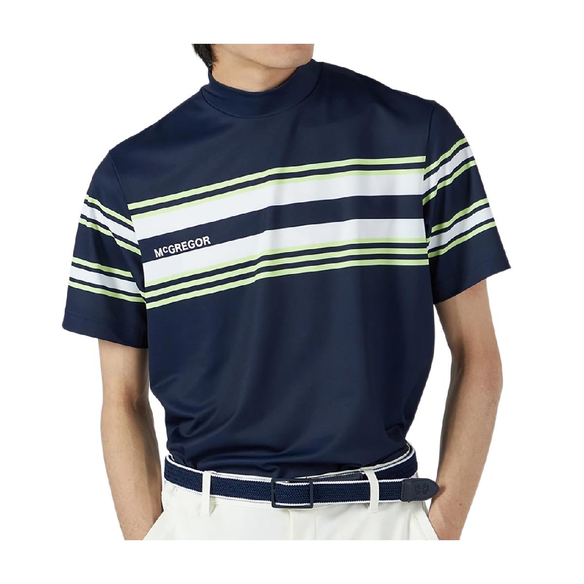 マックレガーゴルフ　McGREGOR GOLF　吸水速乾 ボーダーモックネック半袖シャツ