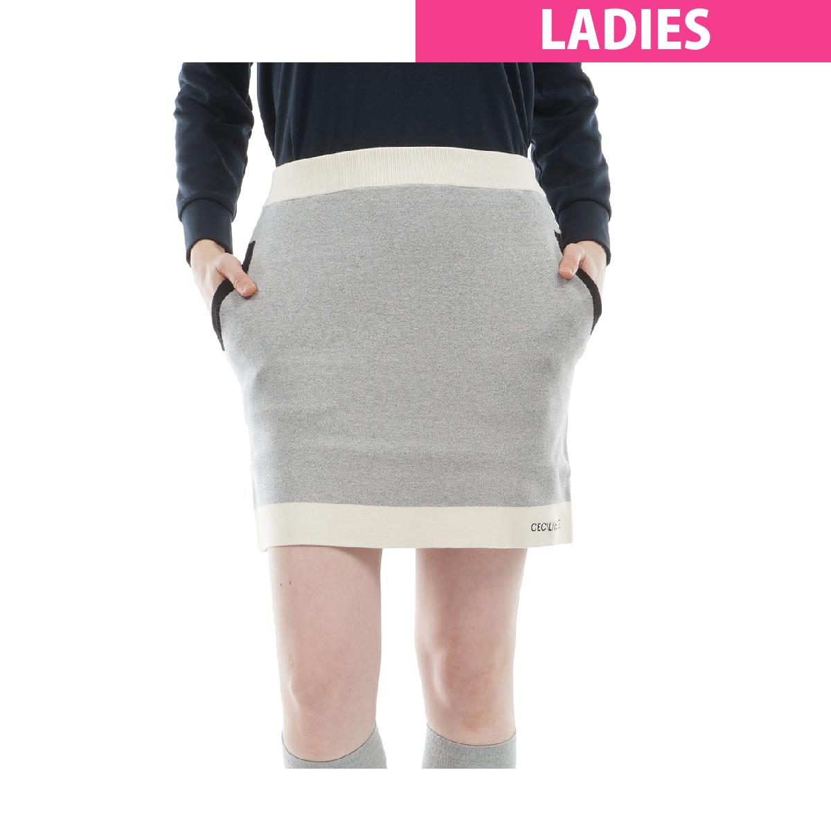 セシルマクビー グリーン　CECIL McBEE green　バイカラー ニットスカート　レディス