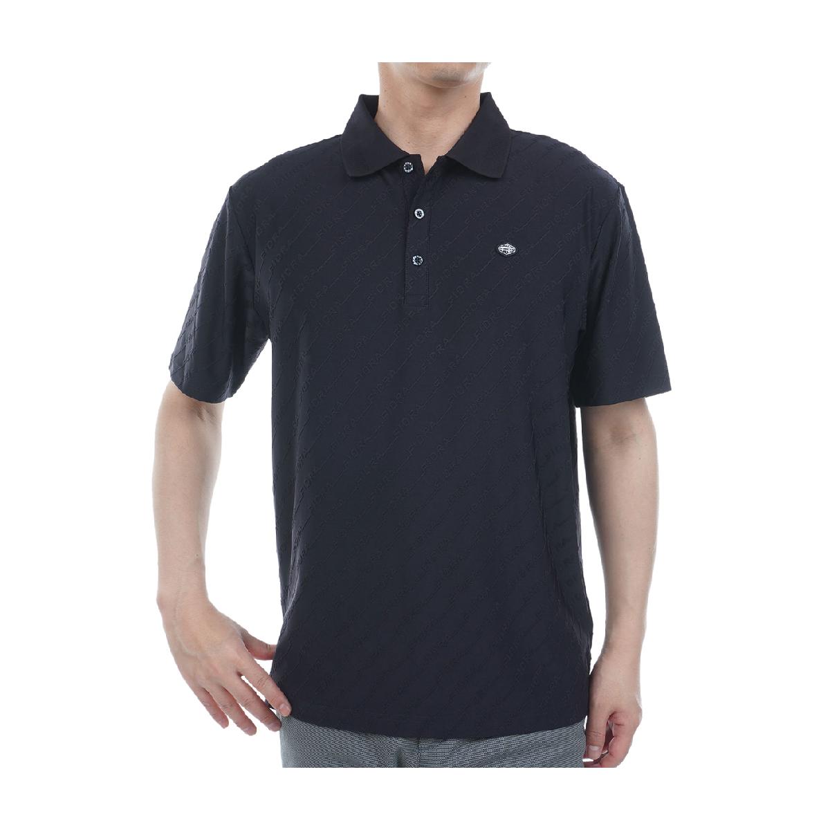 フィドラ　FIDRA　バイヤスジャカード半袖ポロシャツ