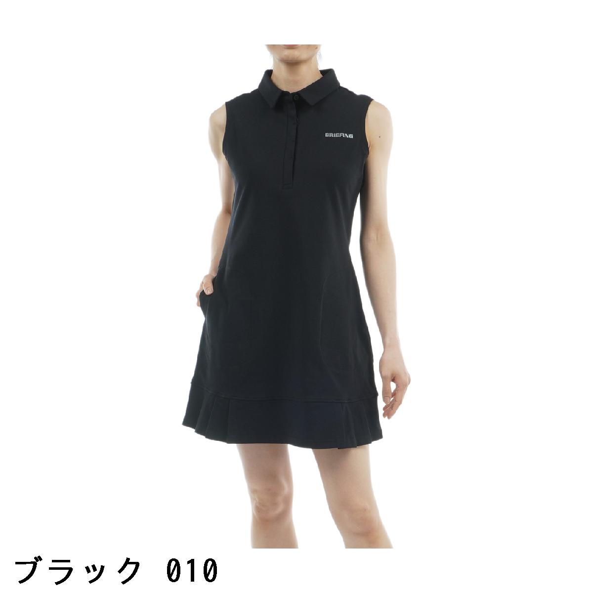 ブリーフィング　BRIEFING　ストレッチ リネンタッチ プリーツ ノースリーブワンピース　レディス