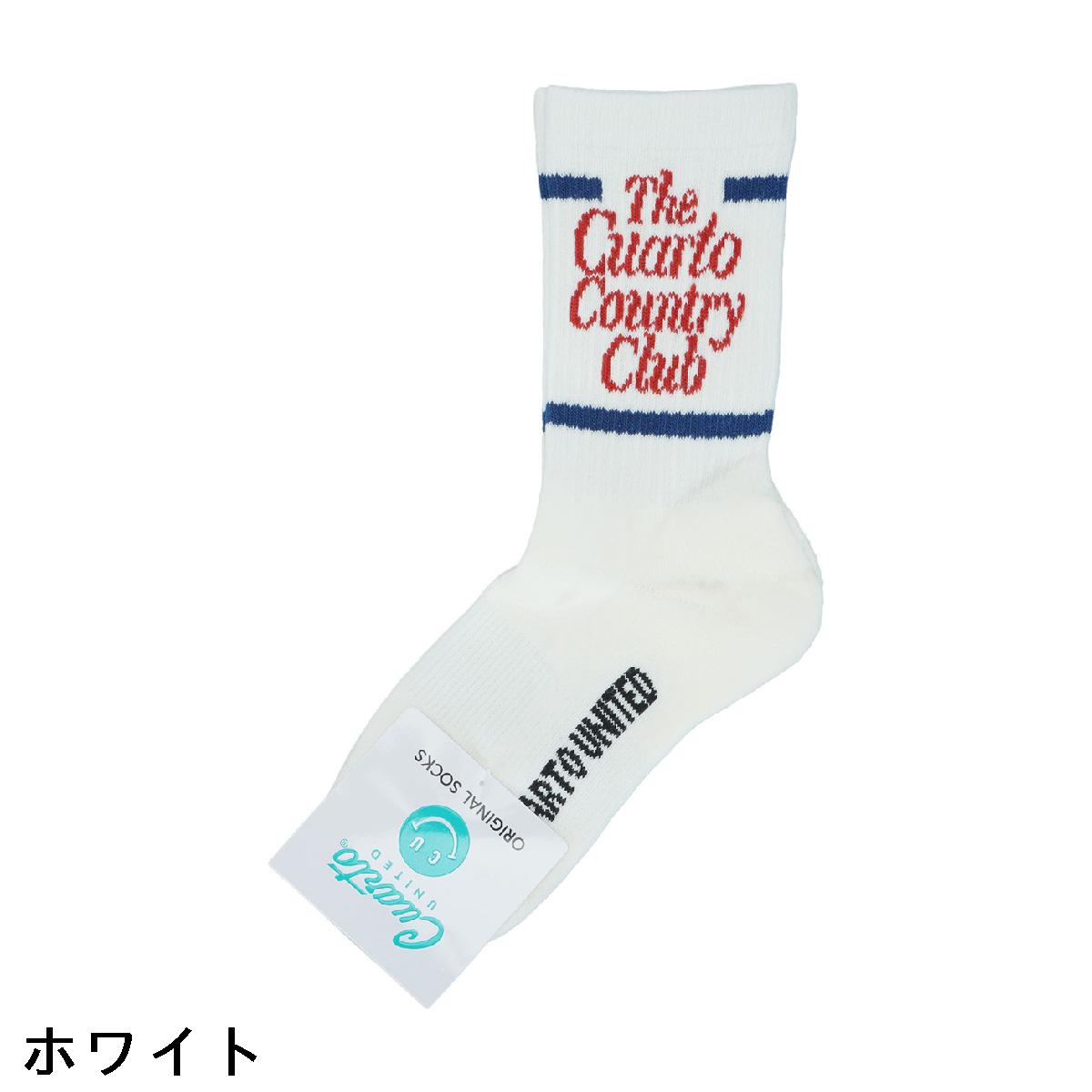 クアルトユナイテッド　CUARTO UNITED　QCCロゴラインミドルソックス　レディス