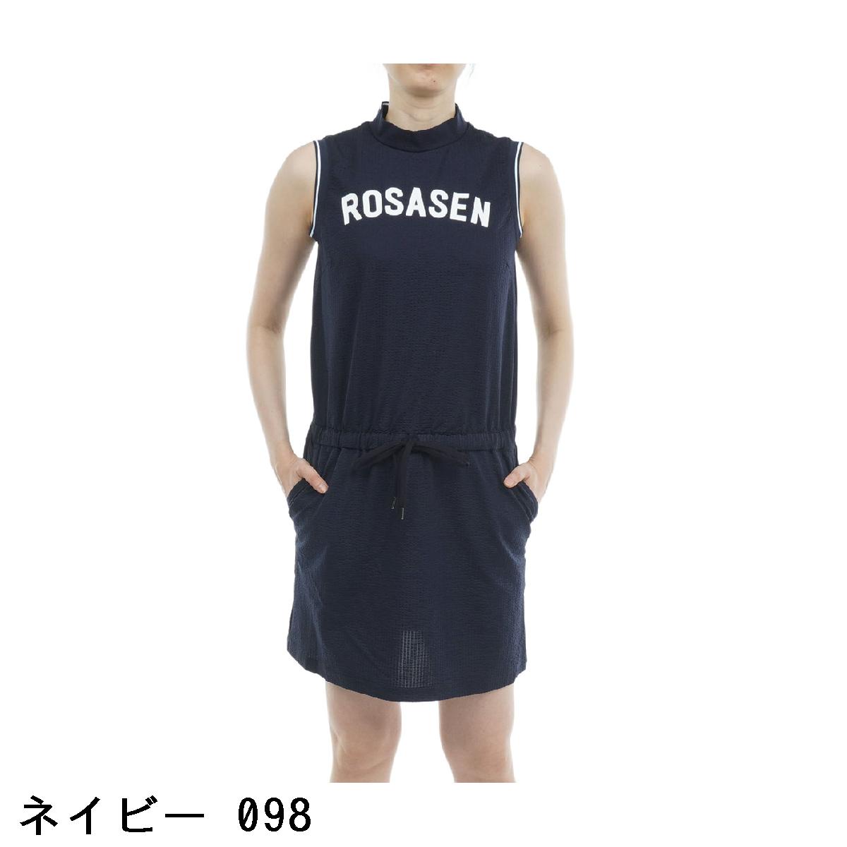 ロサーセン　ROSASEN　エコサッカーストライプノースリーブワンピース　レディス