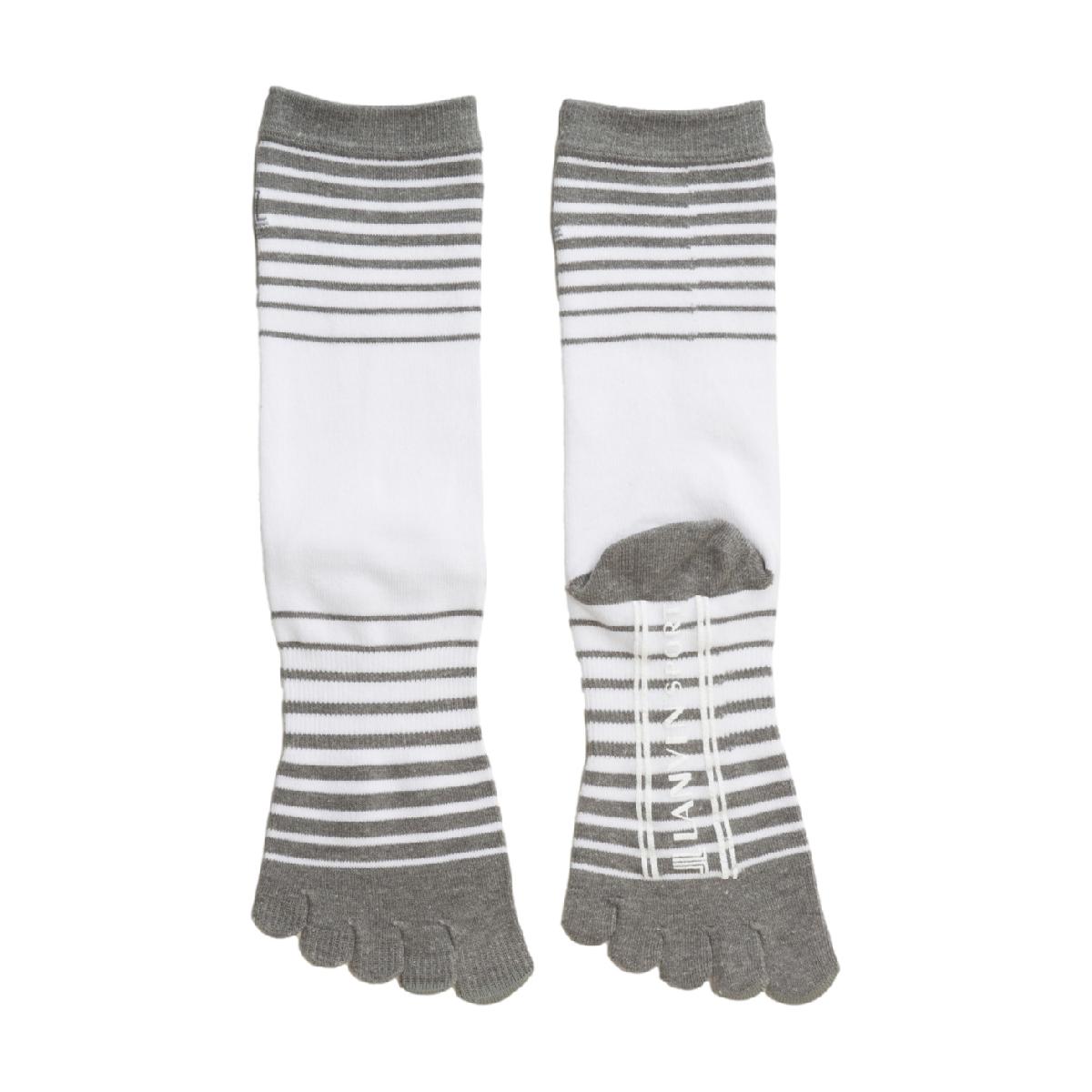 ランバン スポール　LANVIN SPORT　ボーダー柄 5本指レギュラーソックス