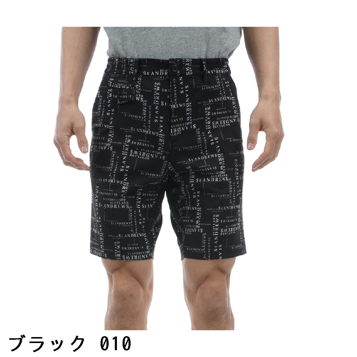 セント・アンドリュース　St ANDREWS　ランダムロゴプリント ストレッチショートパンツ
