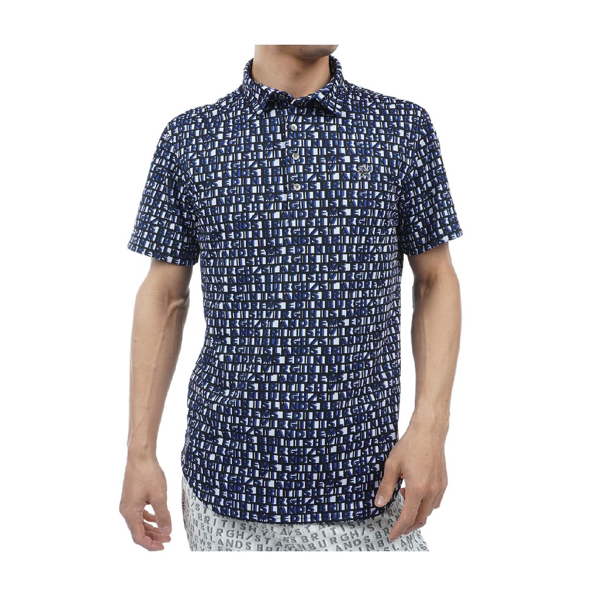 セント・アンドリュース　St ANDREWS　スクエアロゴジャカード 半袖ポロシャツ