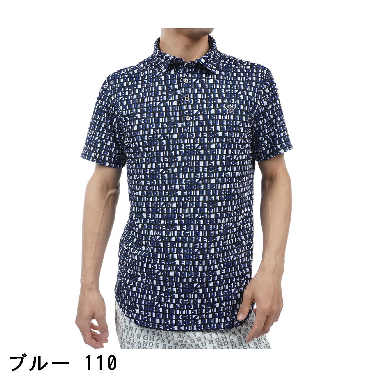 セント・アンドリュース　St ANDREWS　スクエアロゴジャカード 半袖ポロシャツ