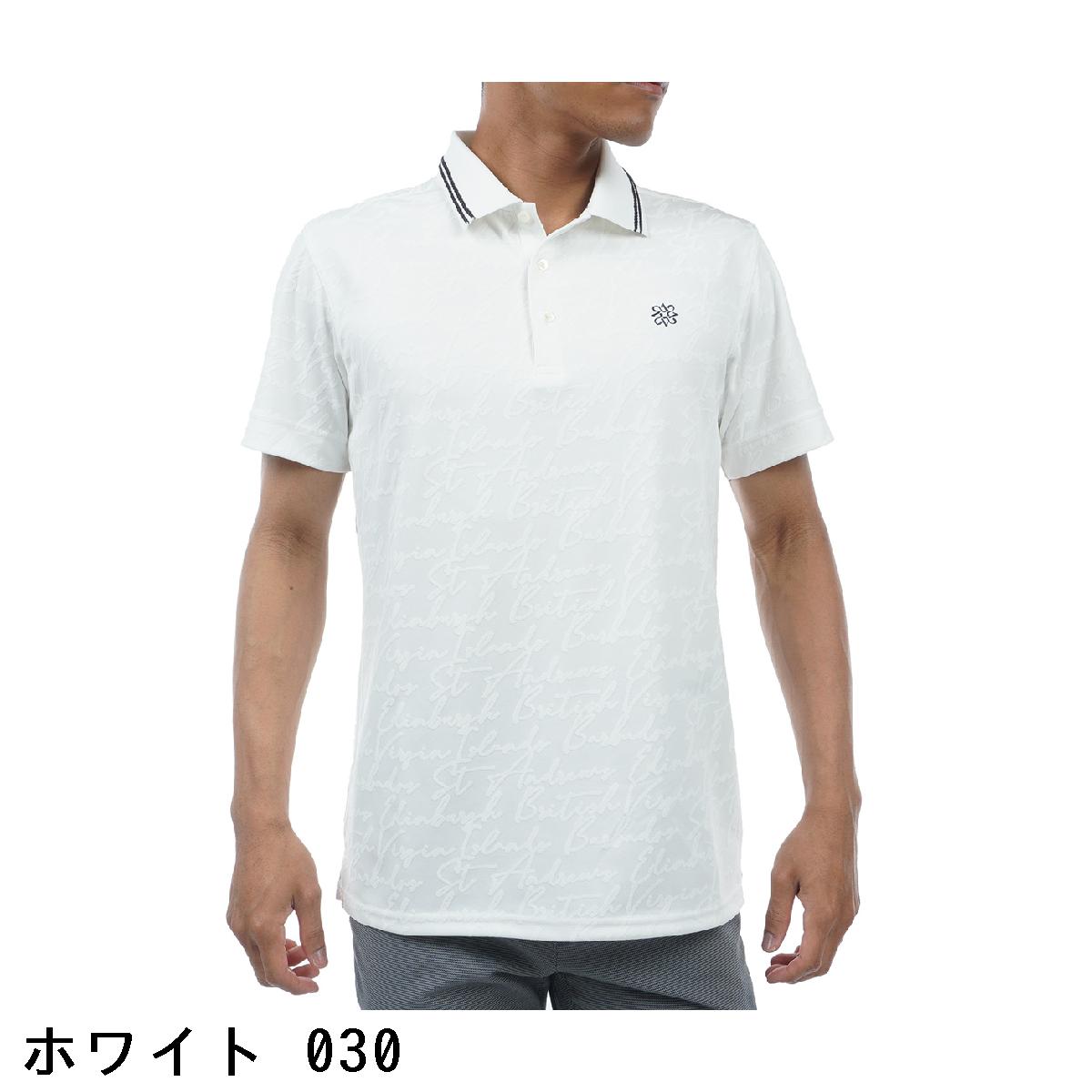 セント・アンドリュース　St ANDREWS　ハンドライティングジャカード 半袖ポロシャツ