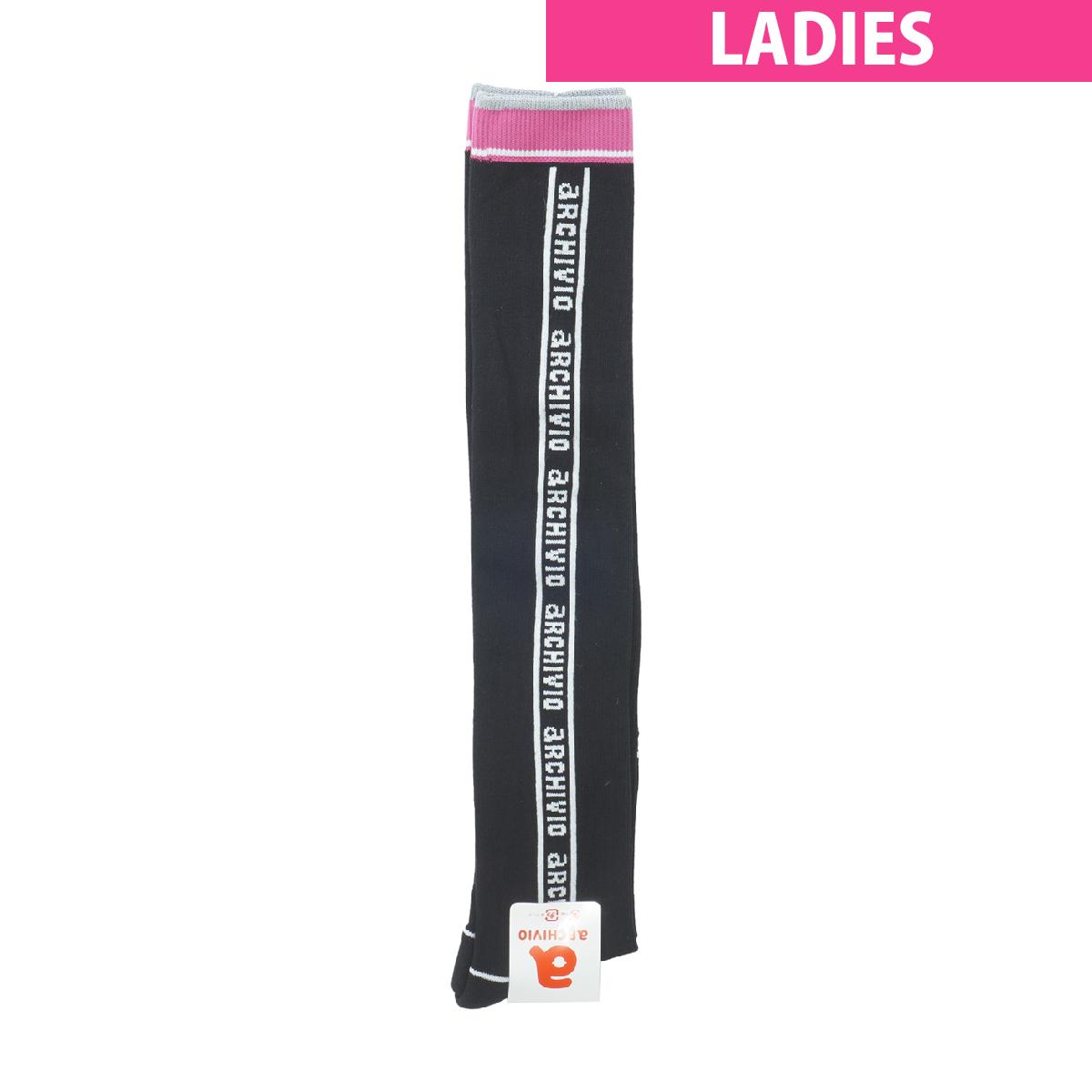 アルチビオ　archivio　バイカラーサイドロゴハイソックス　レディス