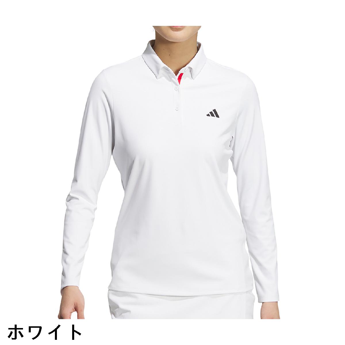 アディダス　Adidas　UVケア付き ストレッチ ボタンダウン 長袖ポロシャツ　レディス