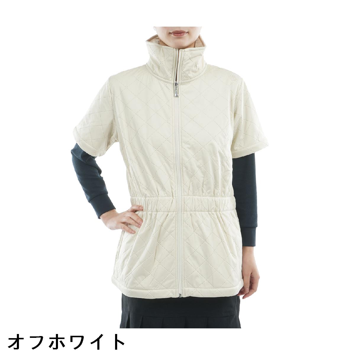 マリクレール　marie claire　ストレッチ 高周波キルト半袖ブルゾン　レディス