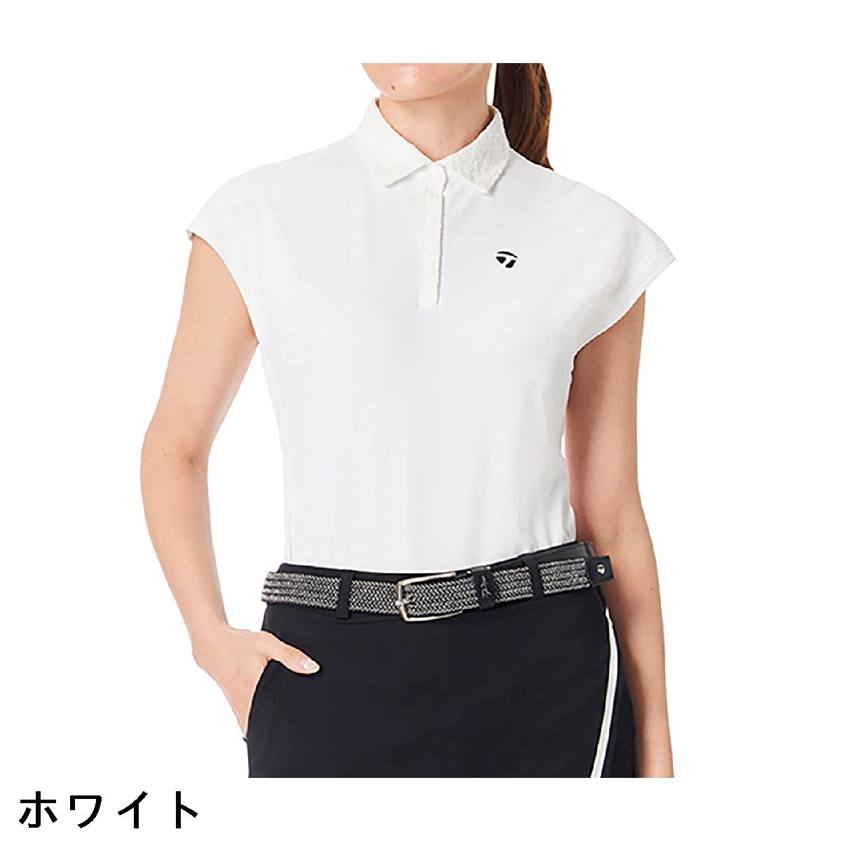 テーラーメイド　Taylor Made　ストレッチ レースカラーキャップスリーブポロシャツ　レディス