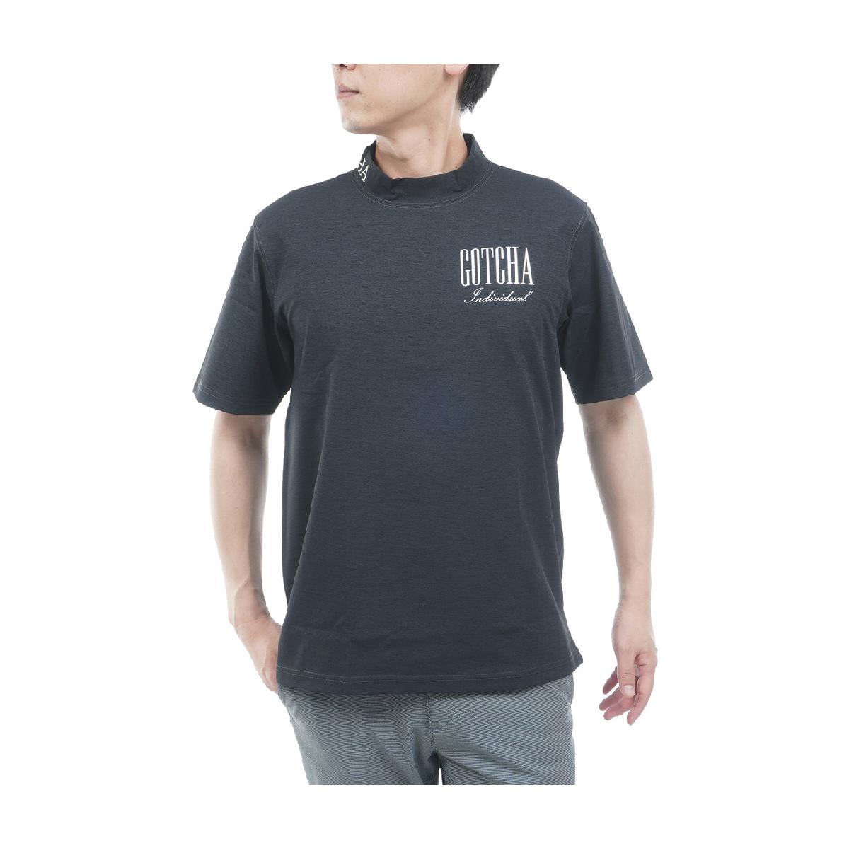 マルチ機能遮熱 メタリックビッグロゴ ハイネック半袖Tシャツガッチャゴルフ / GOTCHA GOLF商品の特徴バックスタイルのメタリックBIGロゴがインパクト抜群なモックネックデザイン半袖Tシャツ。UVカット・遮熱・接触冷感・汗染み防止・吸水速乾・抗菌防臭・防汚機能の、なんと7つの機能を備えた多機能素材を使用。特に暑い季節には、これさえ着ていれば安心と思えるほど快適な1枚です。素材ポリエステル100％洗濯仕様洗濯機使用可サイズバリエーションS、M、L、XL対象メンズ製造国中国シーズン2026年春夏モデル【メーカー公表推奨サイズ】(cm)S:身長155-165、胸囲80-88M:身長165-175、胸囲88-96L:身長175-185、胸囲96-104XL:身長175-185、胸囲104-112【GDO計測実寸値】(cm)S:着丈62.5、ゆき丈38.5、身幅46.5M:着丈66、ゆき丈45.5、身幅51.5L:着丈70、ゆき丈48.5、身幅54XL:着丈72、ゆき丈49.5、身幅57※伸縮素材やデザインによってメーカー公表推奨サイズより実寸値が小さい場合がございます。※実際に採寸した数値を掲載しております。商品タグにはメーカー推奨サイズ（想定しているボディサイズ）が記載されており、実寸とは異なりますのでご注意ください。【実寸計測箇所】着丈 ：後ろ襟ぐり（襟の付け根）中央から後身頃裾口までの長さゆき丈：後ろ襟ぐり（襟の付け根）中央から肩先を通り袖口までの長さ身幅 ：脇部袖の付け根左右両端の長さウエスト(A)：履き口左右両端の長さを2倍ウエスト(B)：内股合わせ（※）から股上前面へ20cmの地点の左右両端の長さを2倍ヒップ ：内股合わせ（※）から股上前面へ15cmの地点の左右両端の長さを2倍股上 ：内股合わせ（※）から履き口上端までの長さ股下 ：内股合わせ（※）から内股の縫い目に沿った裾口までの長さわたり幅 ：内股合わせ（※）から水平方向に外側へ端まで結んだ長さ(※)パンツの股部分の左右の分かれ目の起点※GDO独自の採寸方法により計測を行っておりますため、多少の誤差が生じる場合がございます。ssnew twobuythreebuy 26sscslogin