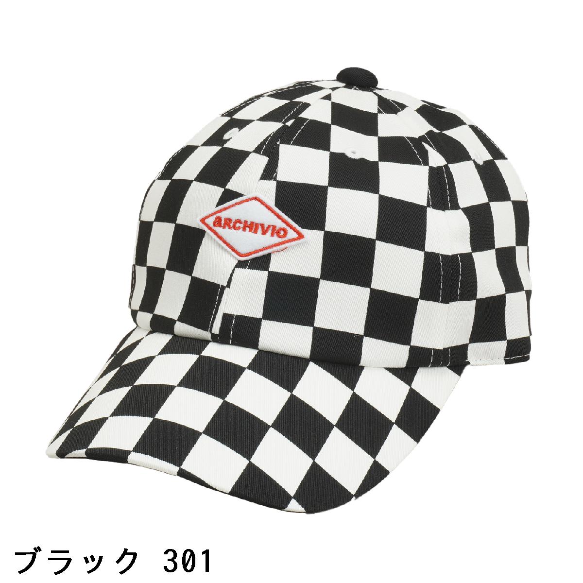 アルチビオ　archivio　チェッカーフラッグ柄キャップ　レディス