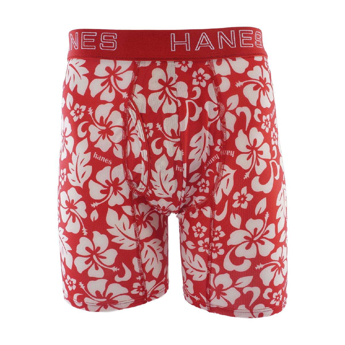ヘインズ　Hanes　ストレッチ CFF ボタニカル柄 ボクサーブリーフ