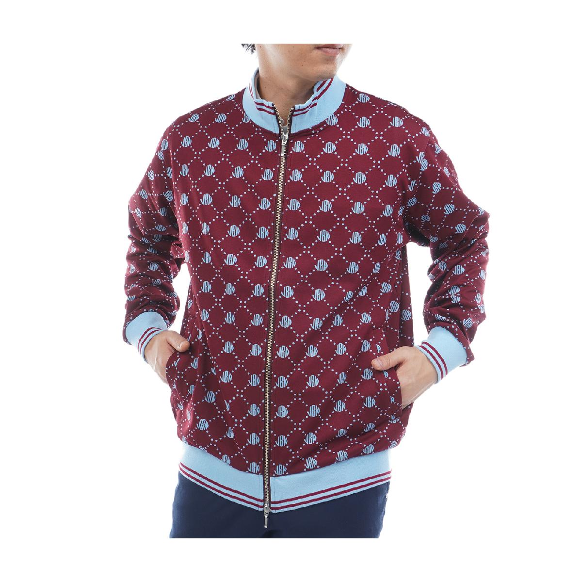 ジャックバニー　Jack Bunny!!　ロゴ モノグラムジャカード フルジップスウェット