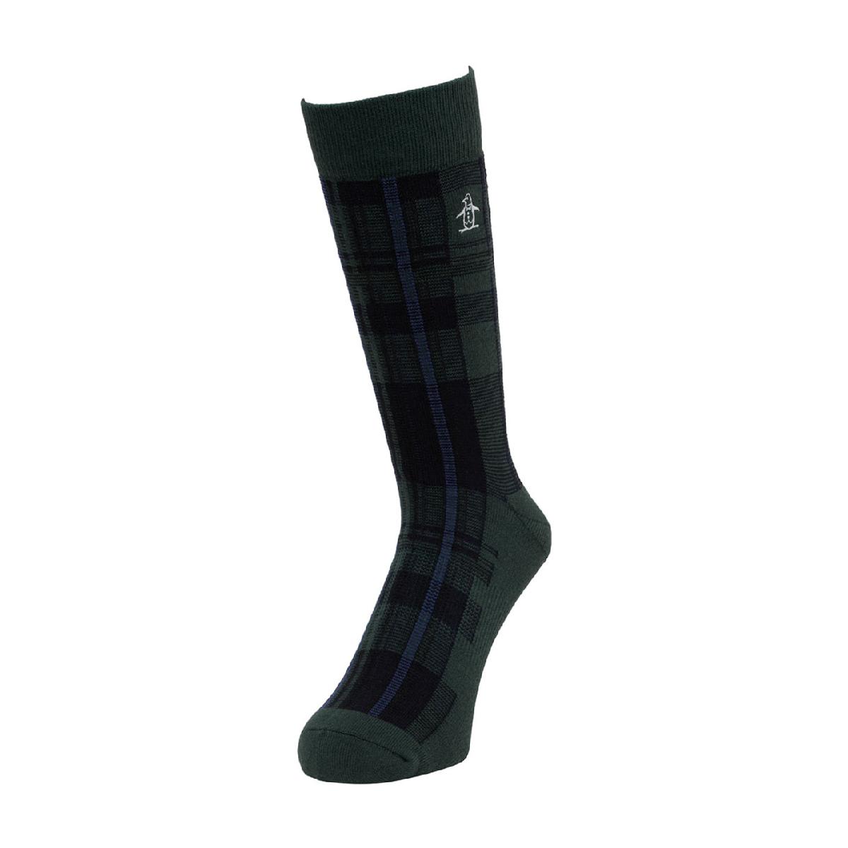 マンシングウェア　Munsingwear　チェック柄クルーソックス