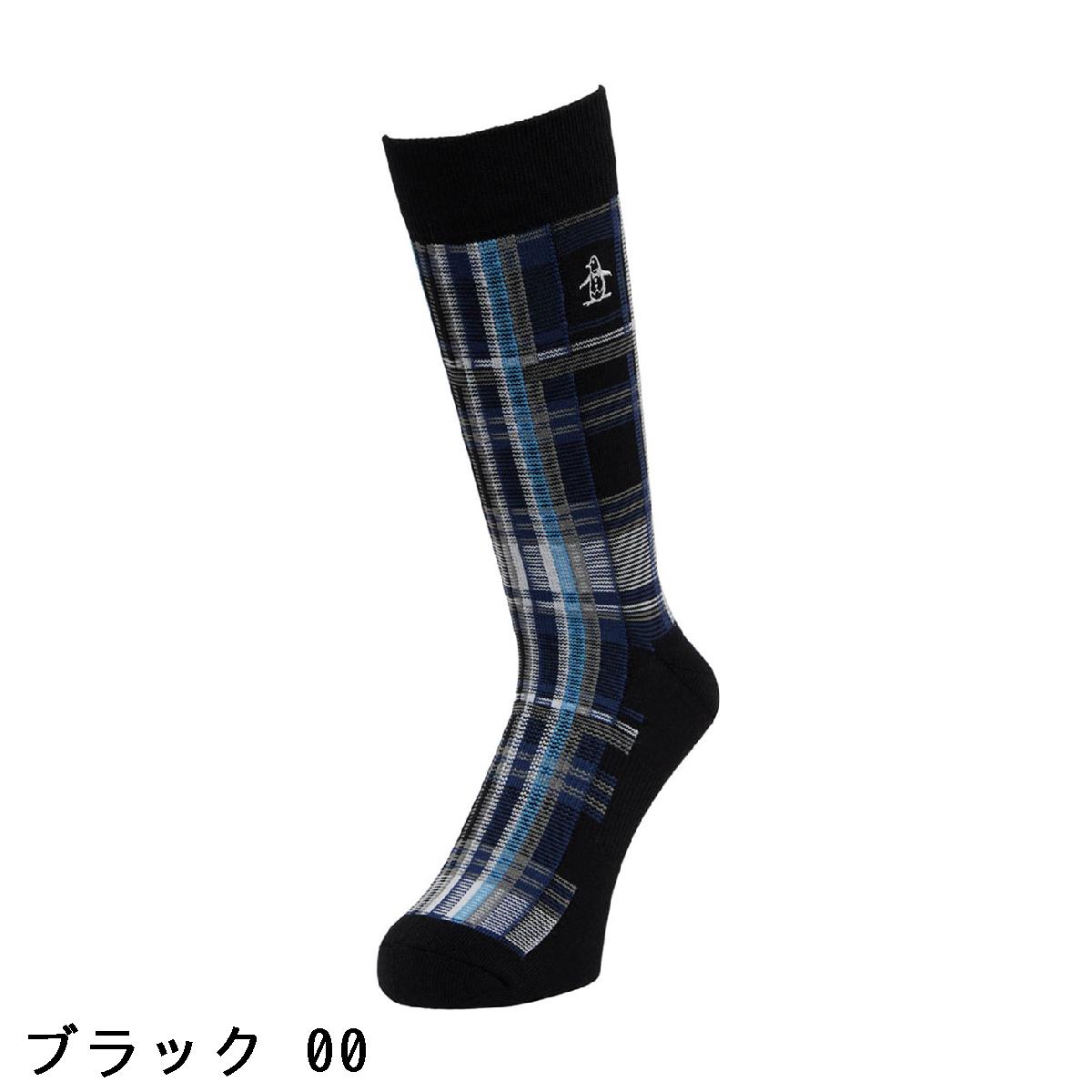 マンシングウェア　Munsingwear　チェック柄クルーソックス