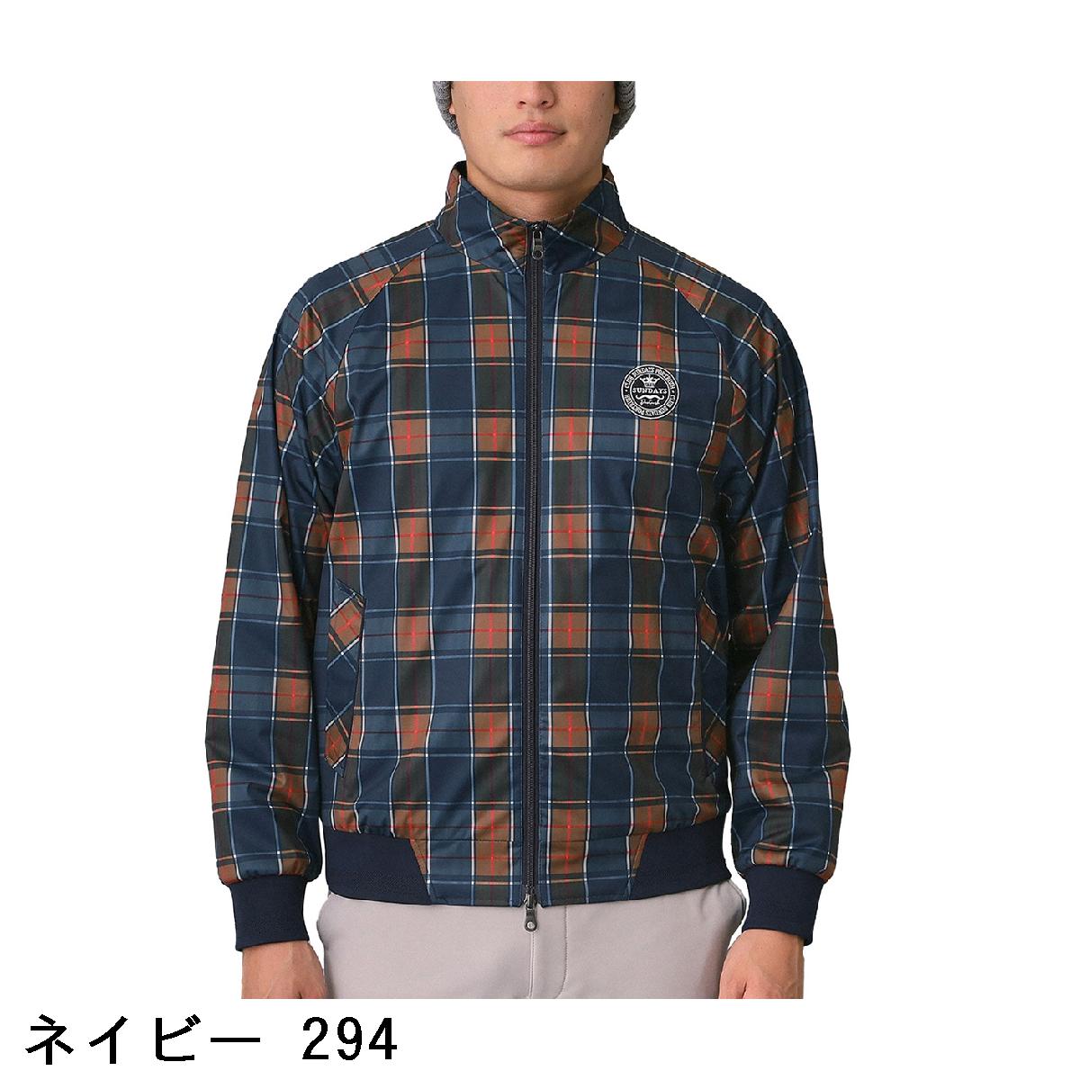 アダバットネイビー　ADABAT NAVY　ストレッチ 撥水 タータンチェックブルゾン