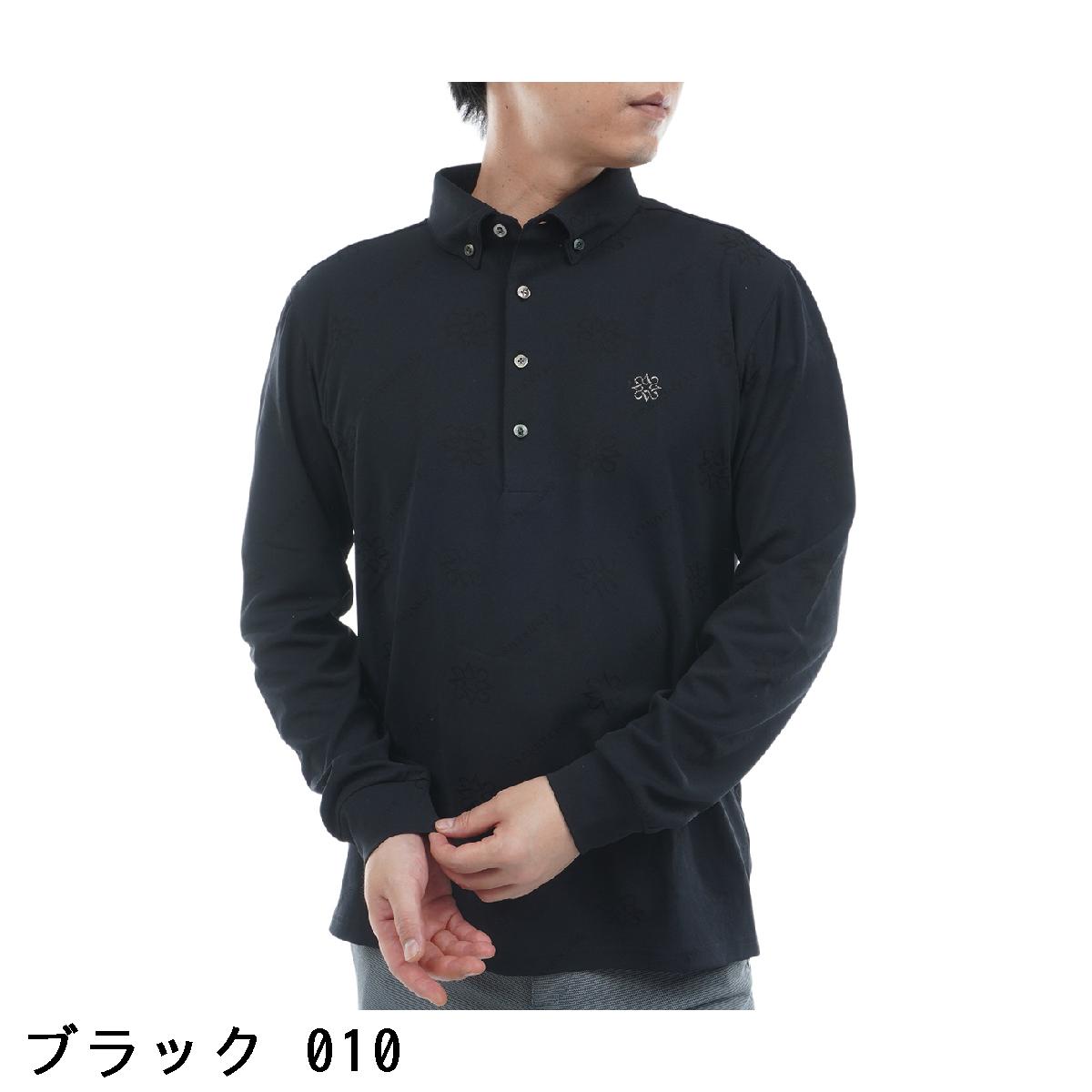 セント・アンドリュース　St ANDREWS　ロゴケルトジャカード長袖ポロシャツ