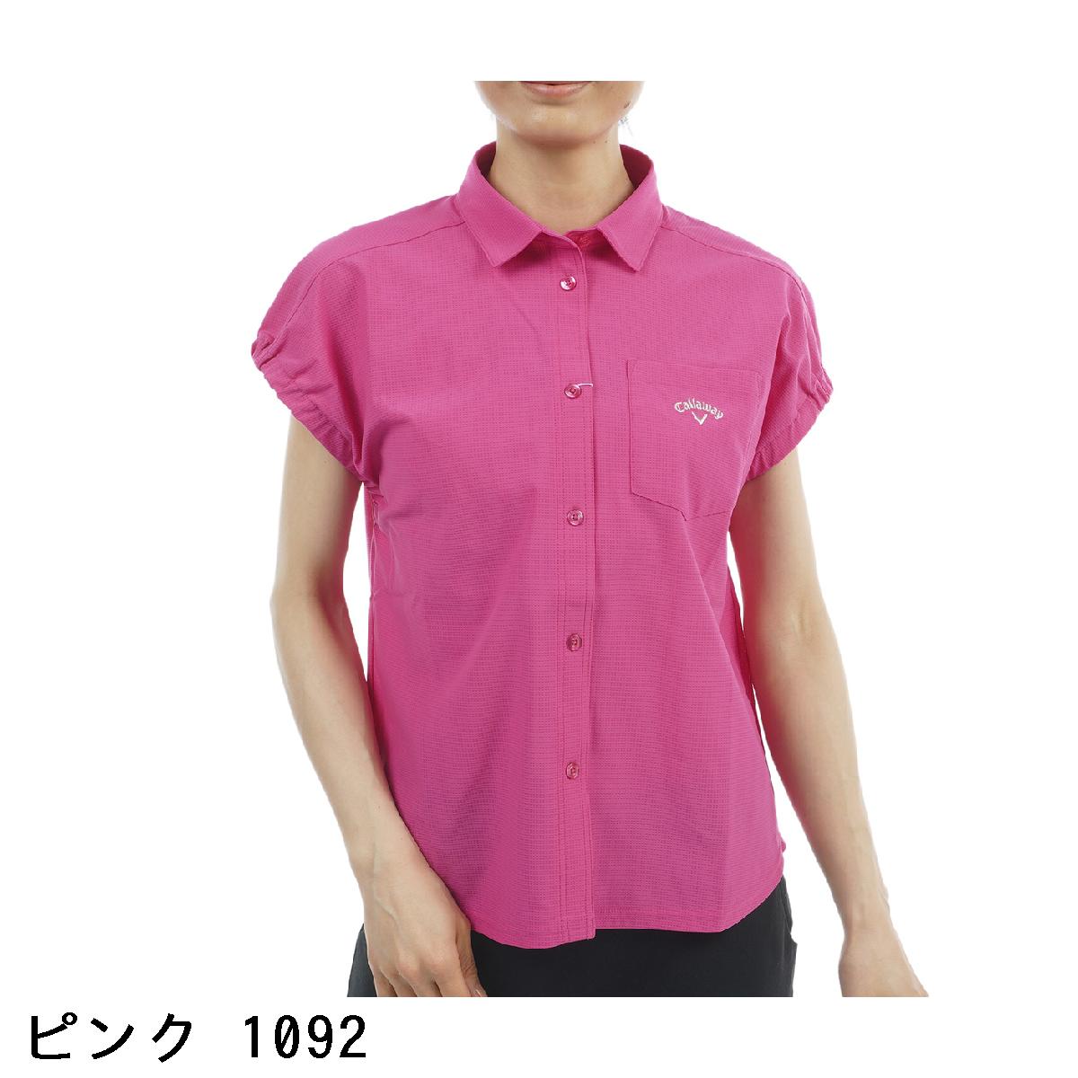 キャロウェイゴルフ　Callaway Golf　かざあなメッシュ フレンチスリーブシャツ　レディス