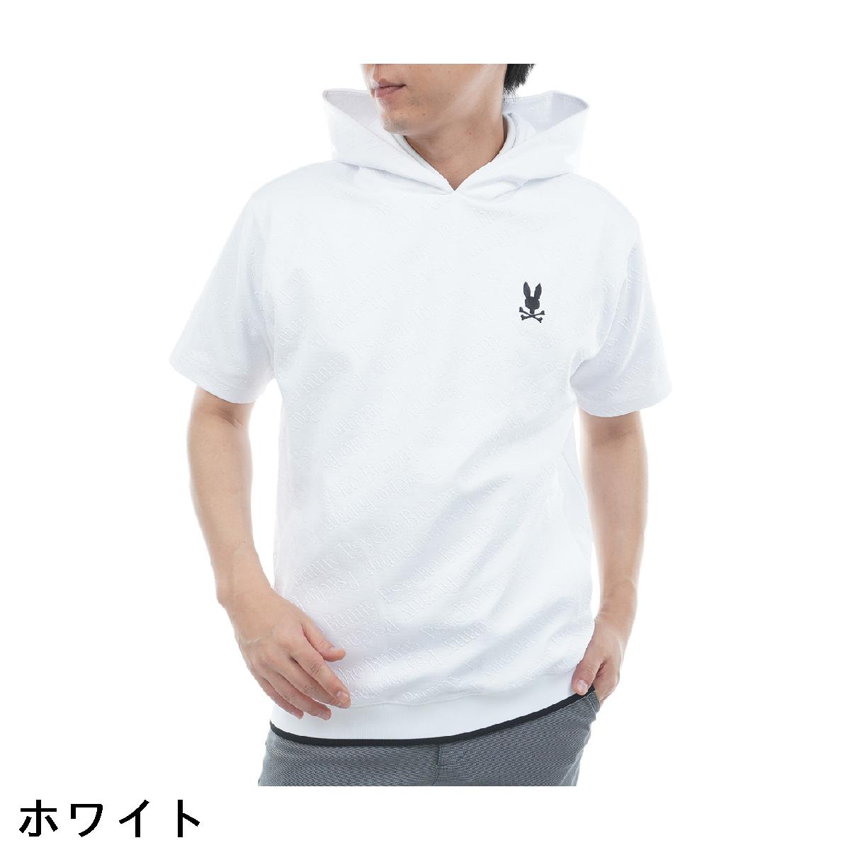 サイコバニー　PSYCHO BUNNY　GOLF フォントロゴ 総柄ジャガード半袖フーディー