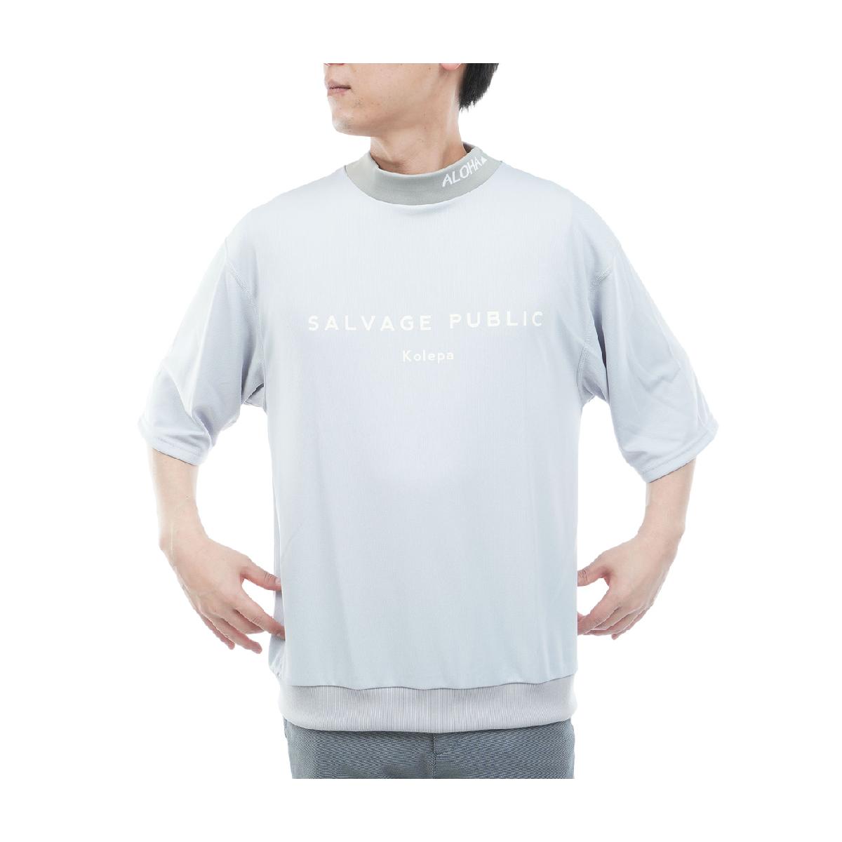サルベージ パブリック コレパ　SALVAGE PUBLIC Kolepa　EXELLENCE ジャカードリブモックネック5分袖シャツ