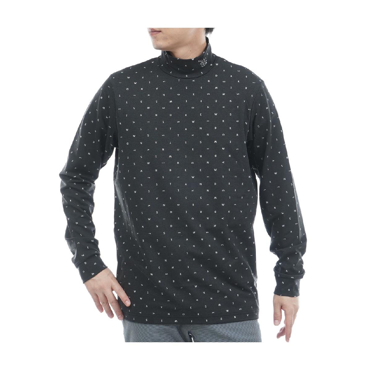 セント・アンドリュース　St ANDREWS　ソリストヒート ミニロゴプリント 長袖ハイネックシャツ