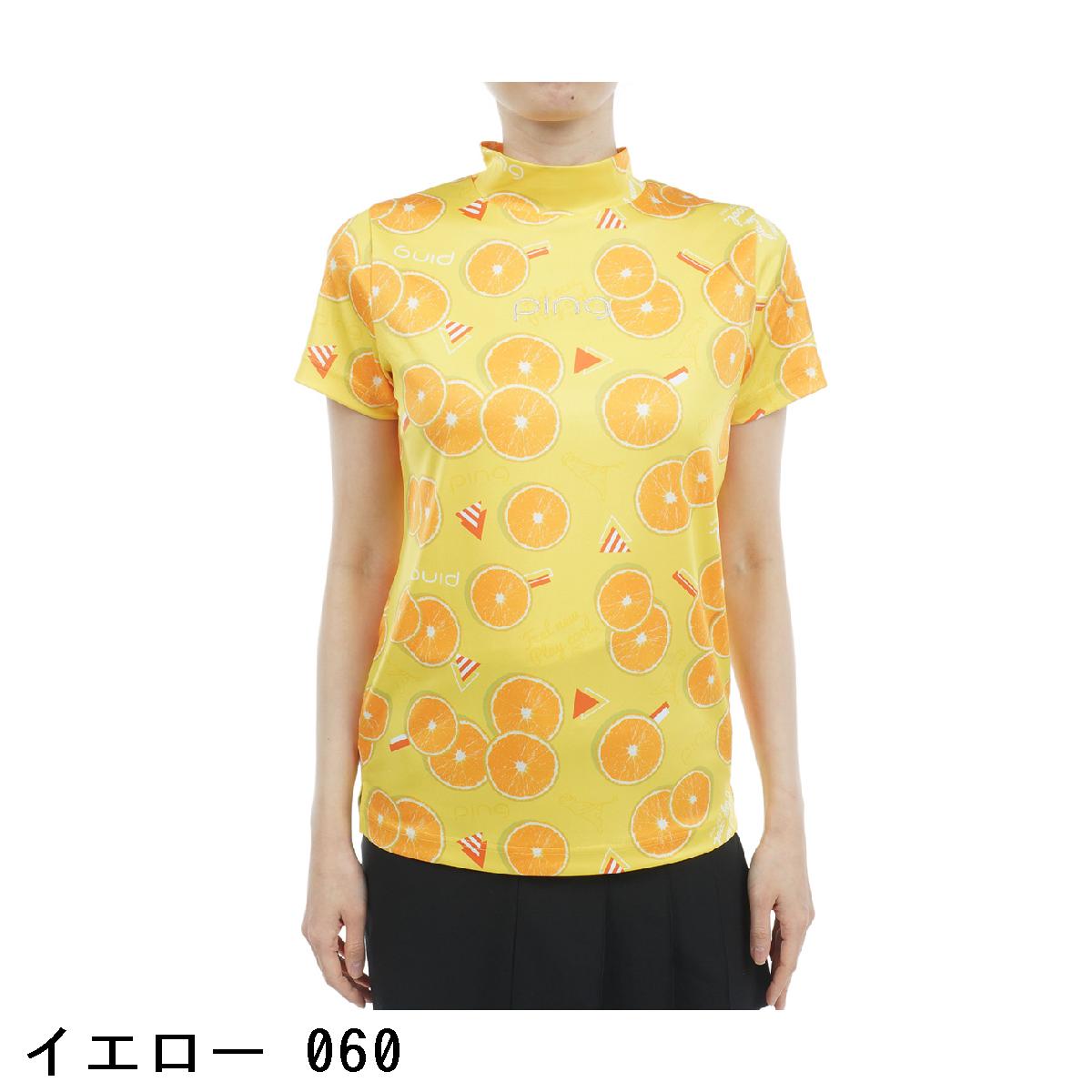 ピン　PING　鹿の子 ハイネック半袖シャツ　レディス